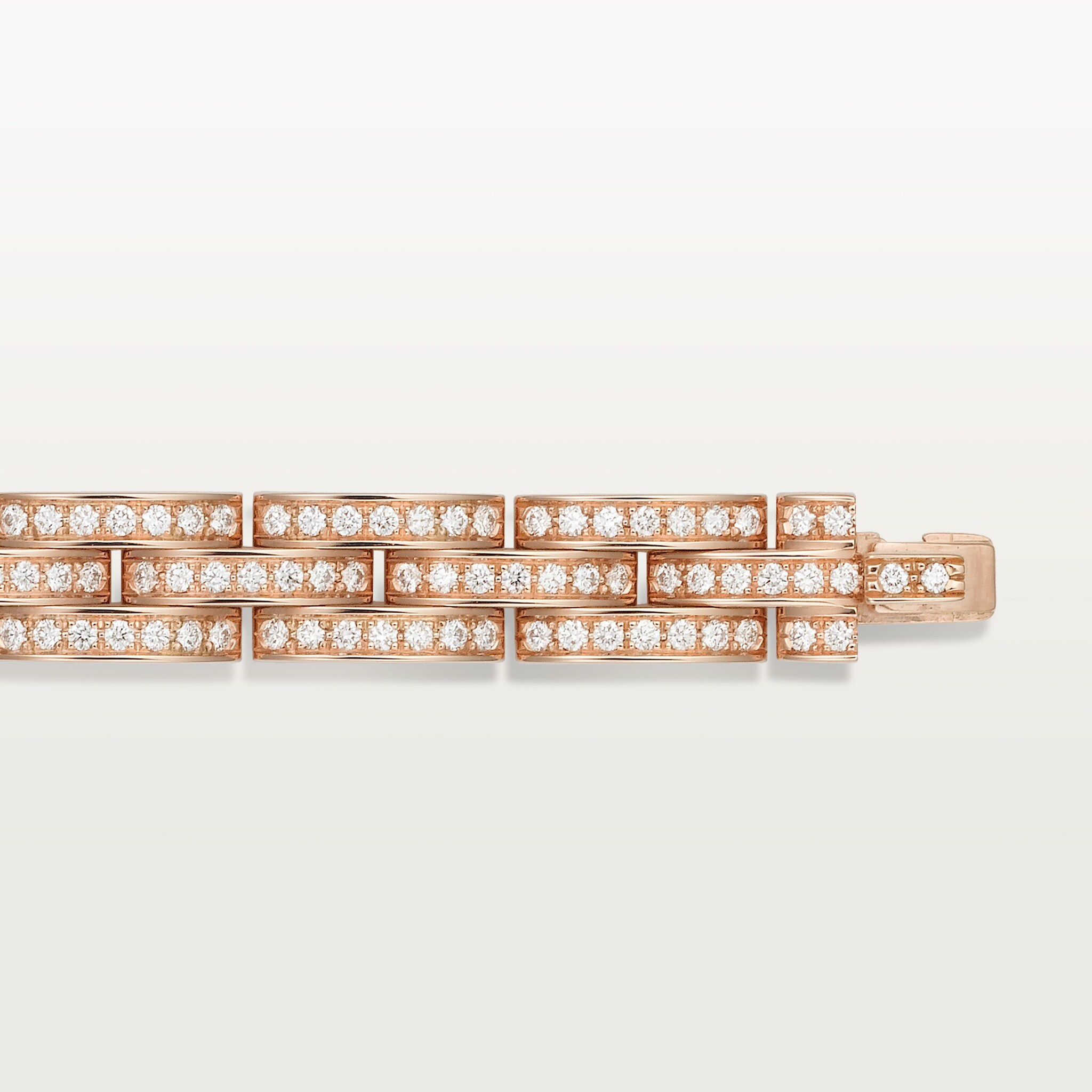 Maillon Panth&egrave;re bracelet, triple row, paved , image 5