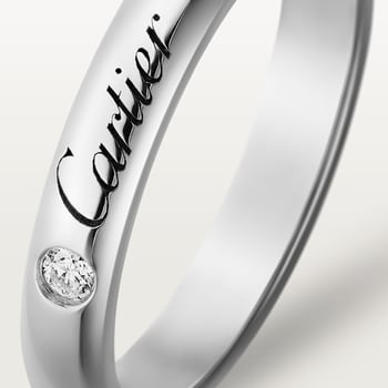 C de Cartier wedding band, 3 mm width, 1 diamond C de Cartier wedding band, 3 mm width, 1 diamond