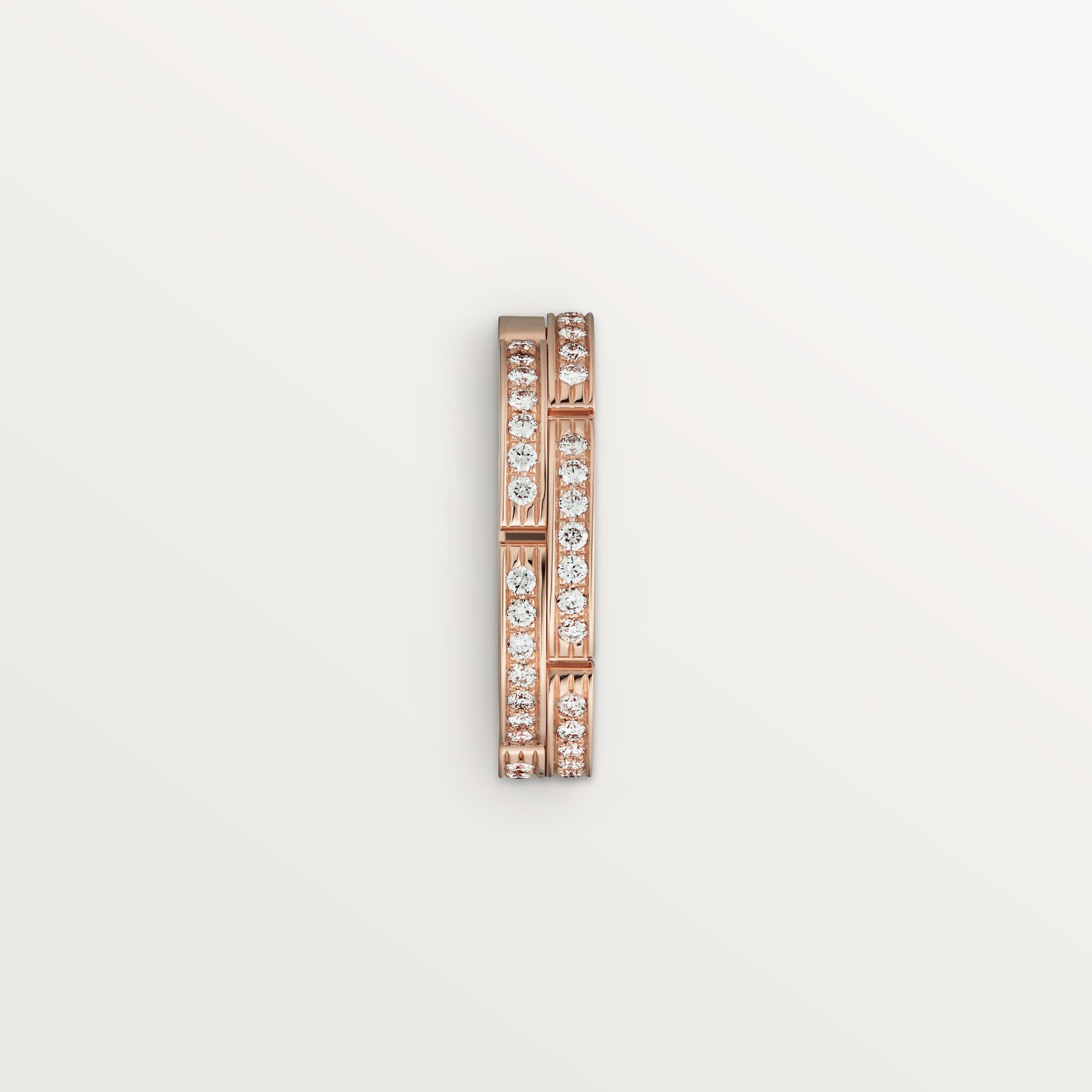 Maillon Panth&egrave;re wedding band, double row, half-paved, image 6