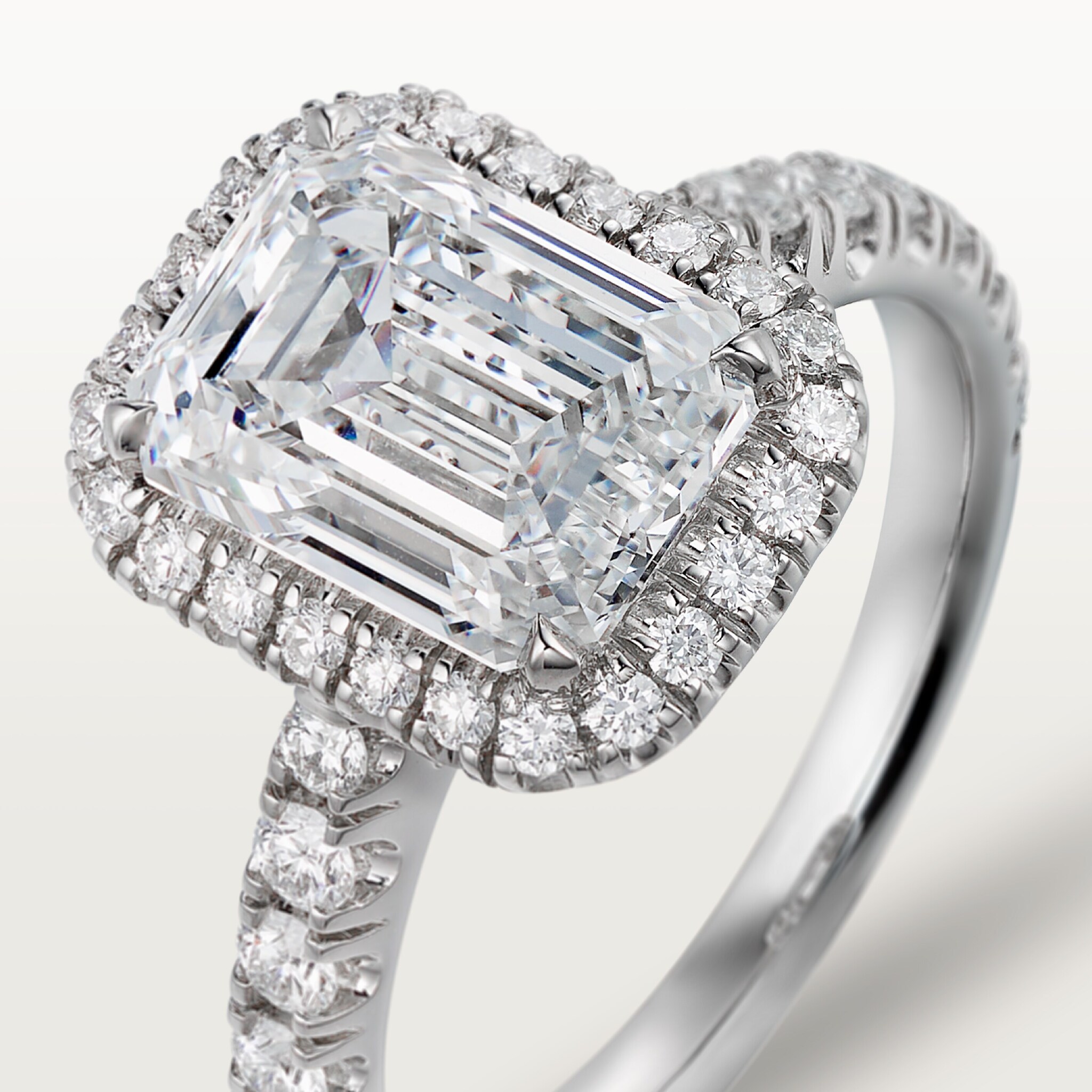 Cartier Destin&eacute;e solitaire, emerald-cut diamond, paved , image 5