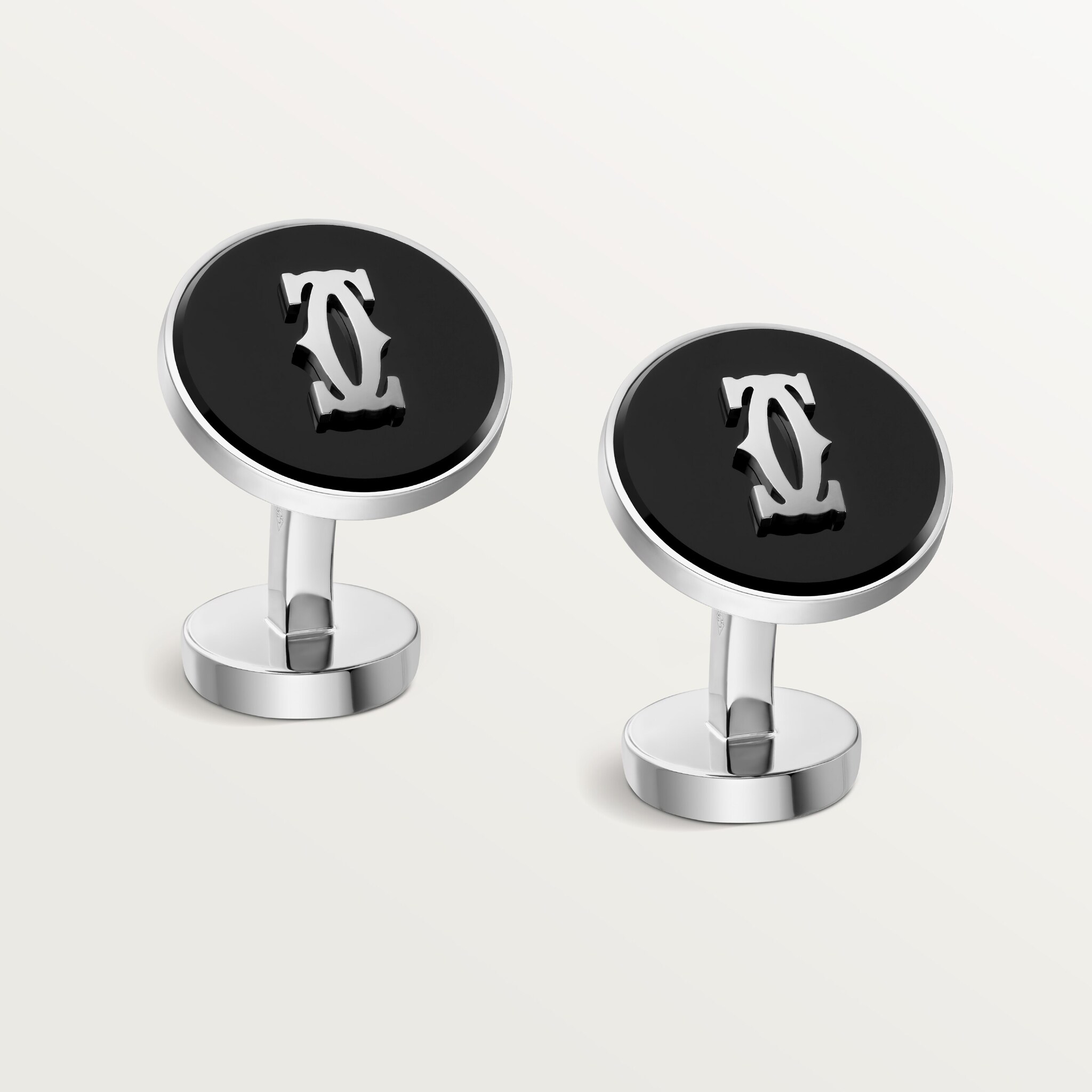 Double C de Cartier cufflinks in onyx