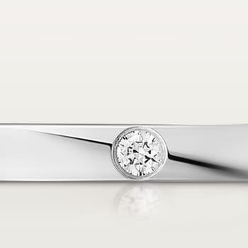 Ballerine wedding band, 2.1 mm width, 1 diamond Ballerine wedding band, 2.1 mm width, 1 diamond