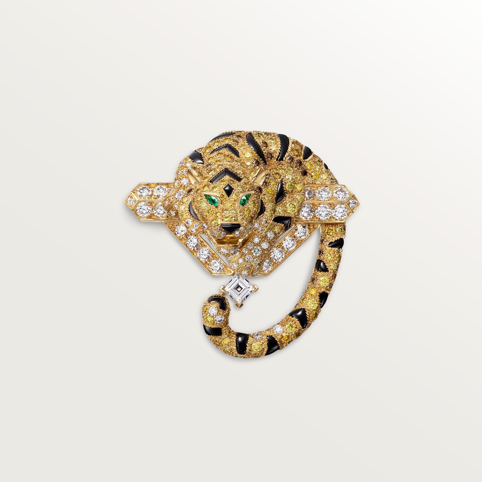Faune et Flore de Cartier brooch, yellow, orange and brown diamonds, paved