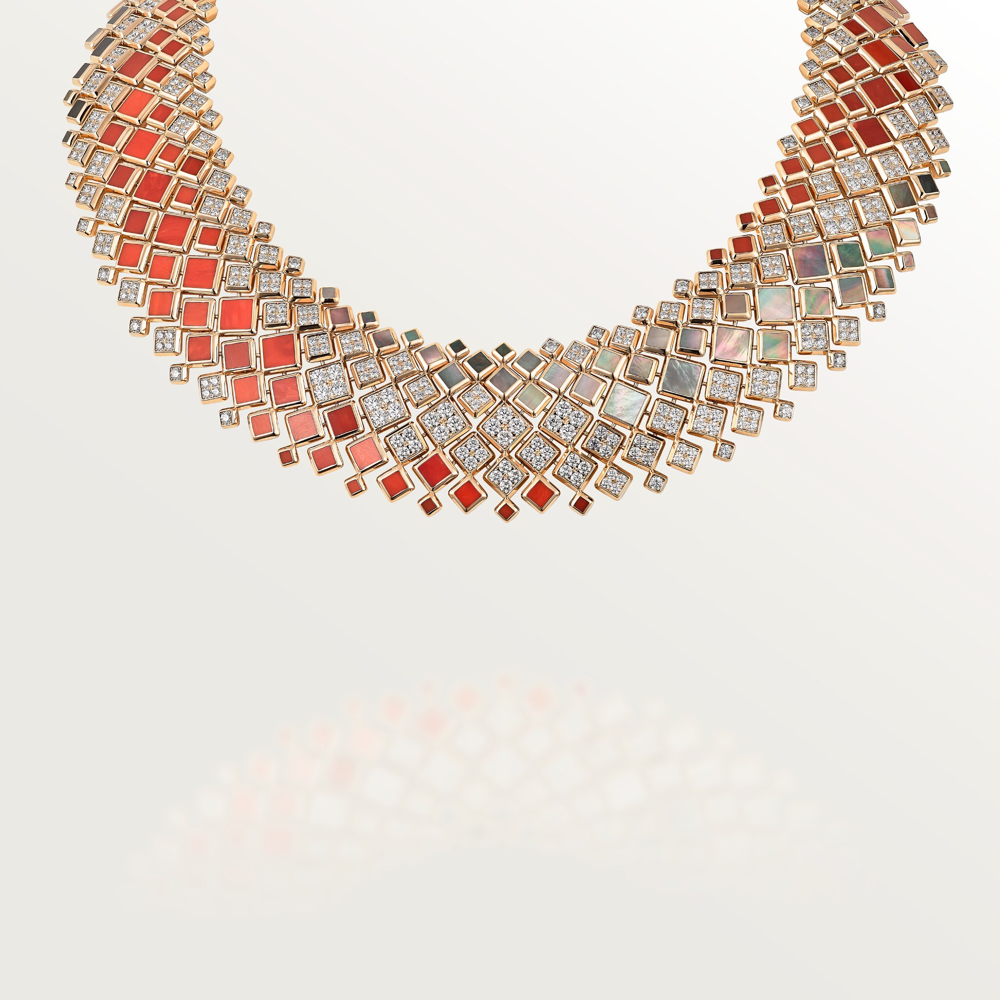 [Sur]naturel necklace, coral, flexible, paved, image 5