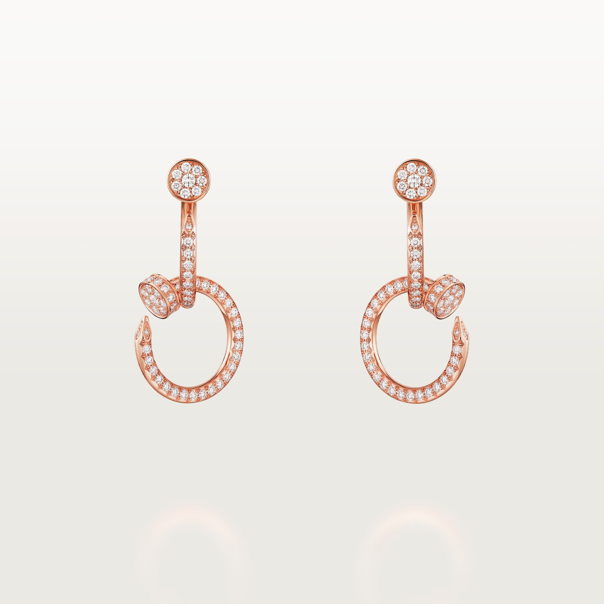 Juste un Clou earrings, double, paved