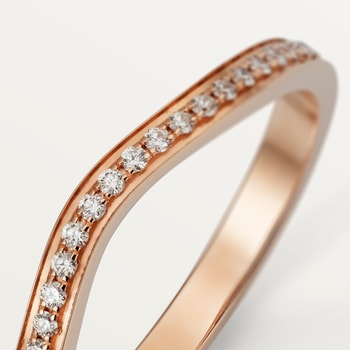 Ballerine wedding band, 2 mm width, half-paved Ballerine wedding band, 2 mm width, half-paved