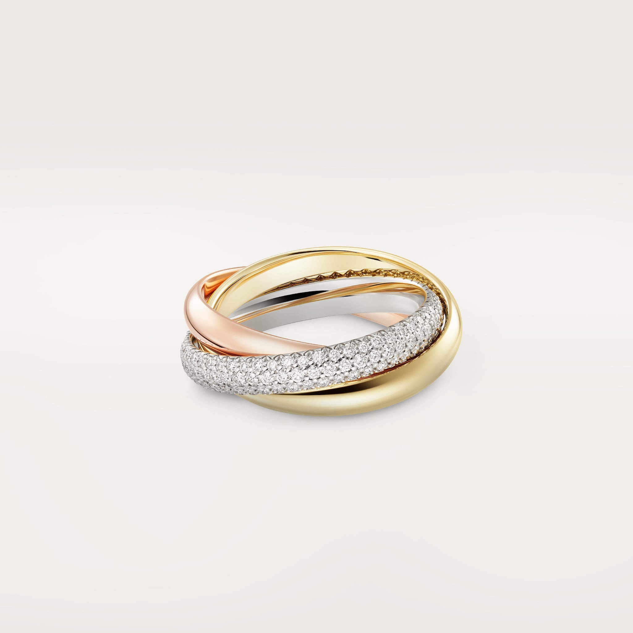 Trinity ring, classic model, half-paved