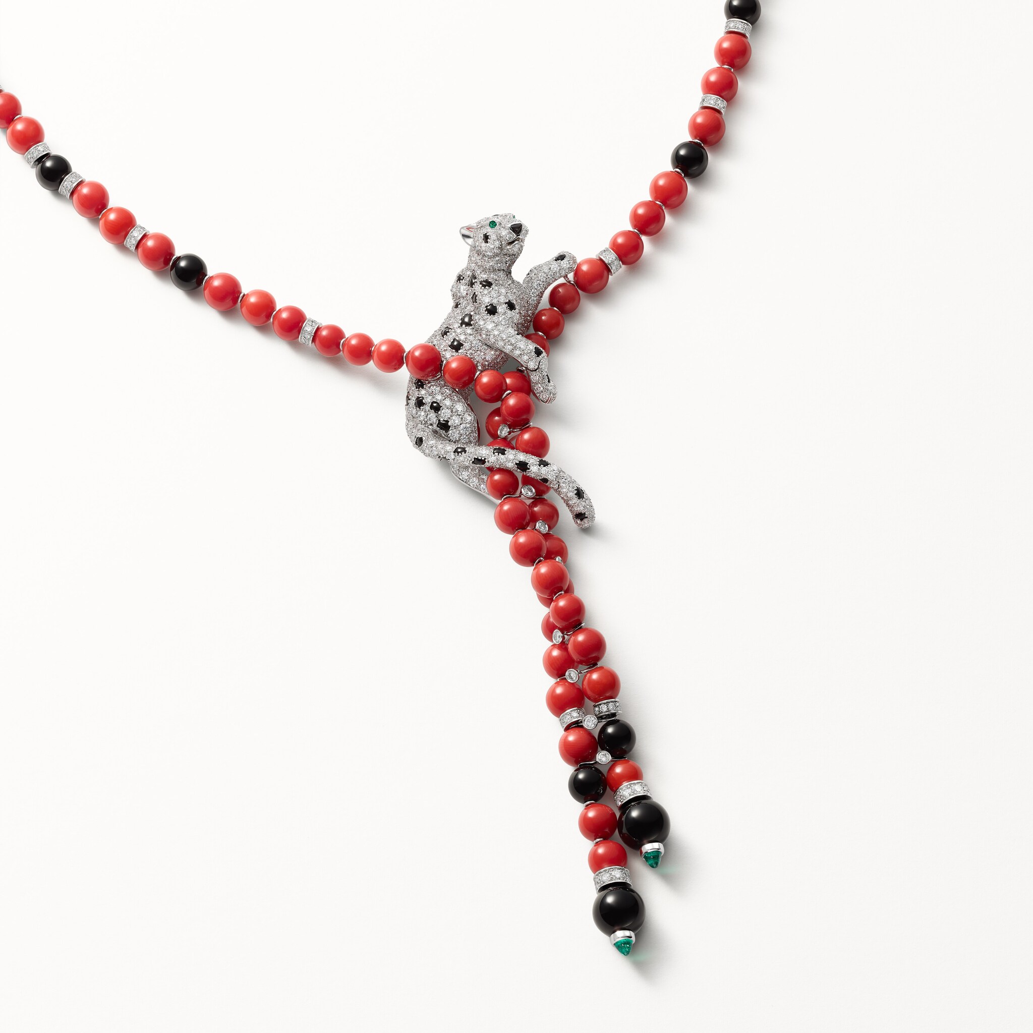 Panth&egrave;re de Cartier necklace, coral, paved , image 7