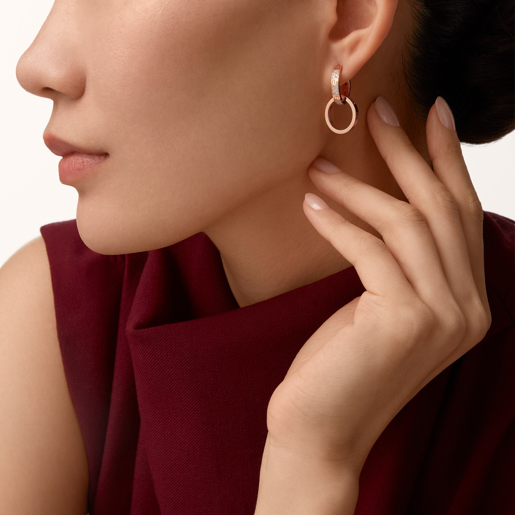 #LOVE# earrings, multiwear, half-paved