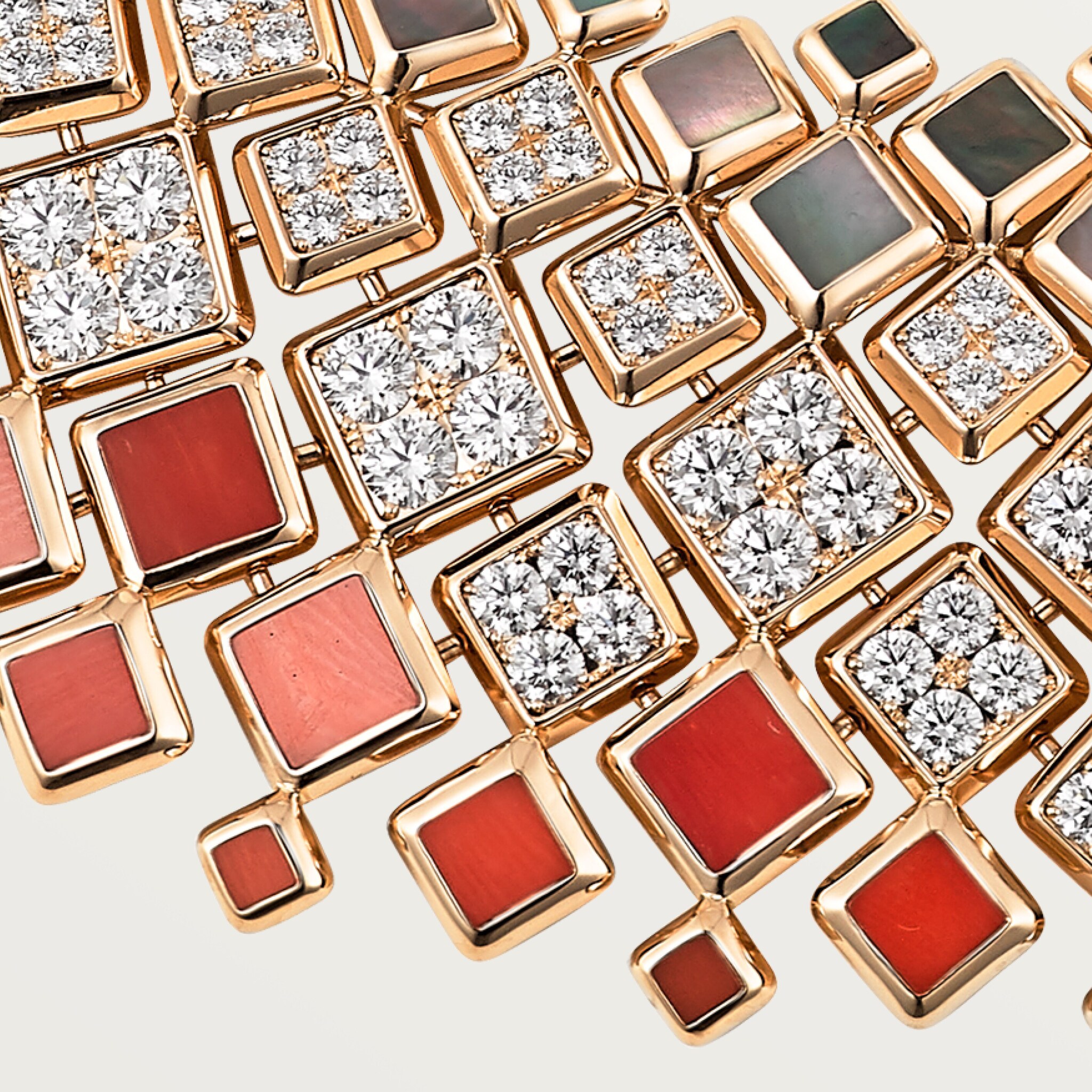 [Sur]naturel necklace, coral, flexible, paved, image 6