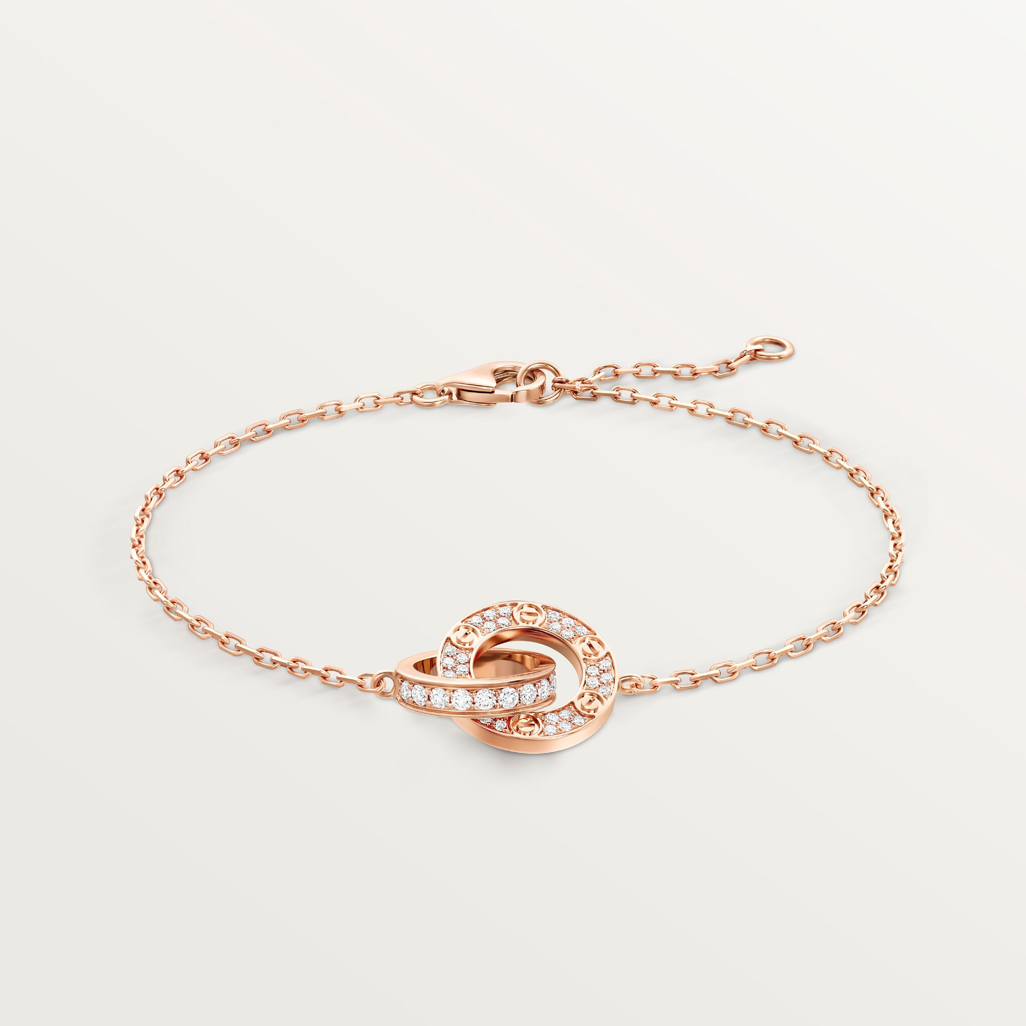 #LOVE# bracelet, on chain, paved