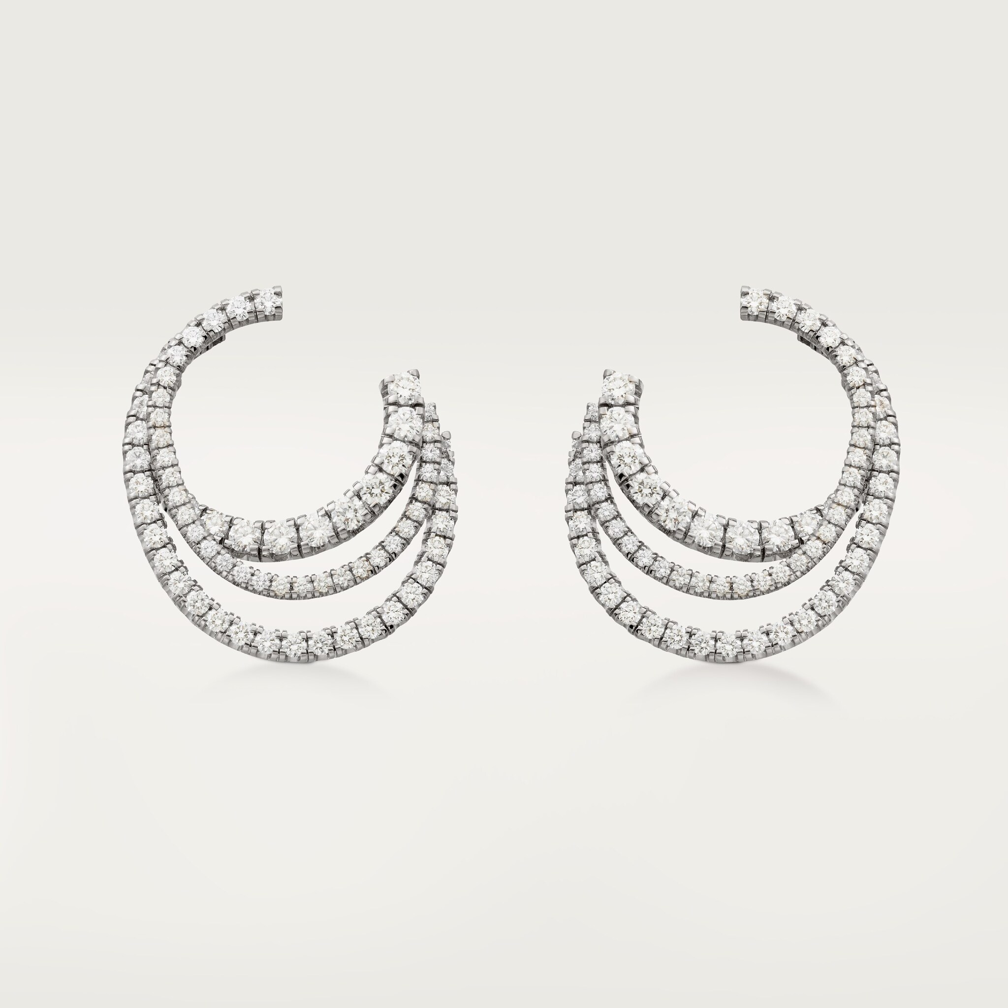 Etincelle de Cartier hoop earrings, triple row, paved