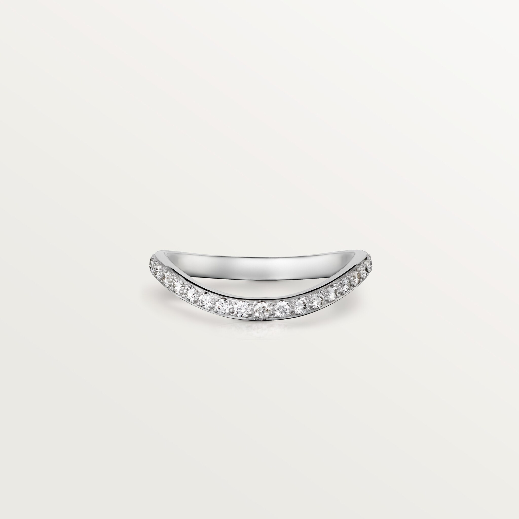 Trinity Ruban wedding band, 2 mm width, paved