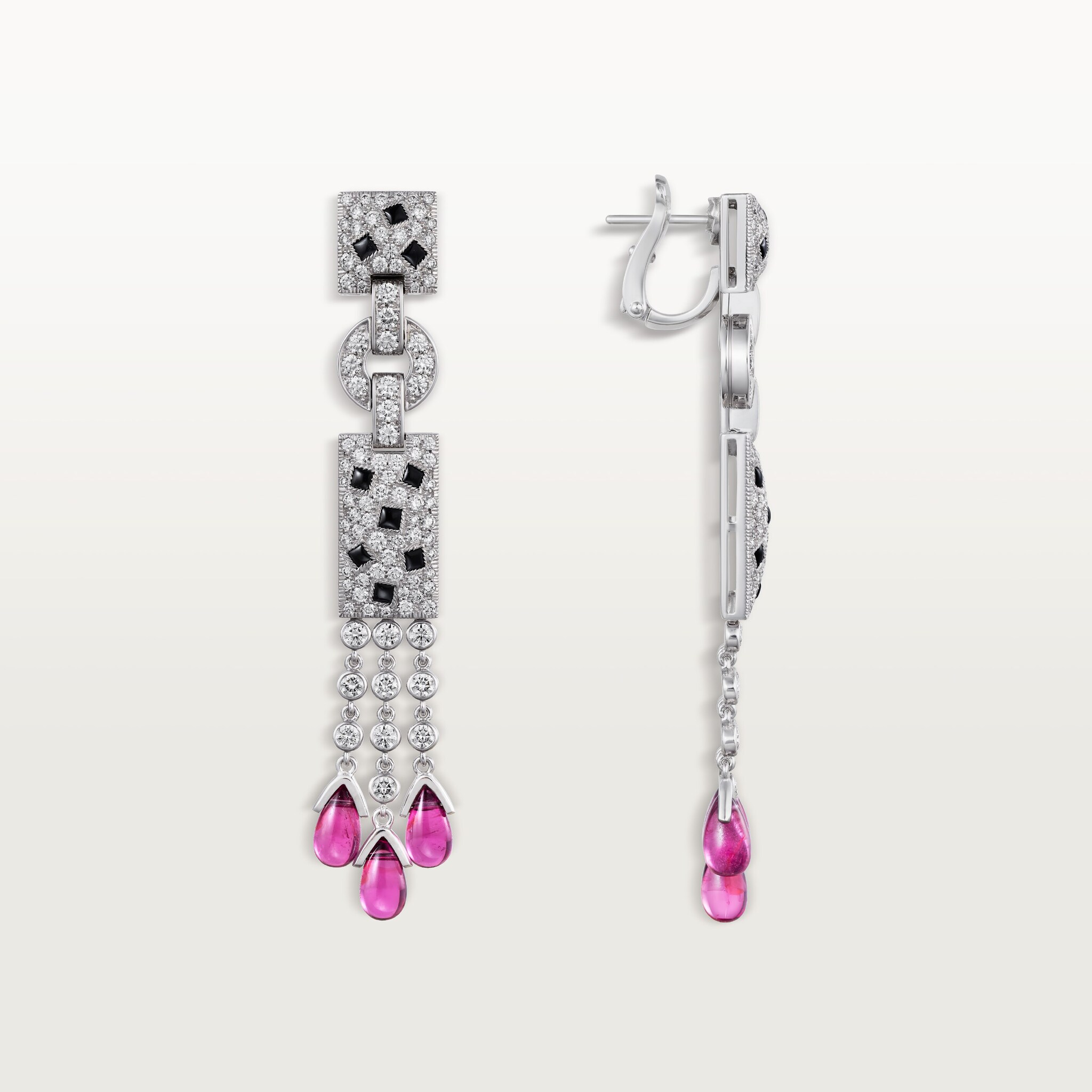 Panth&egrave;re de Cartier earrings, rubellite, paved 