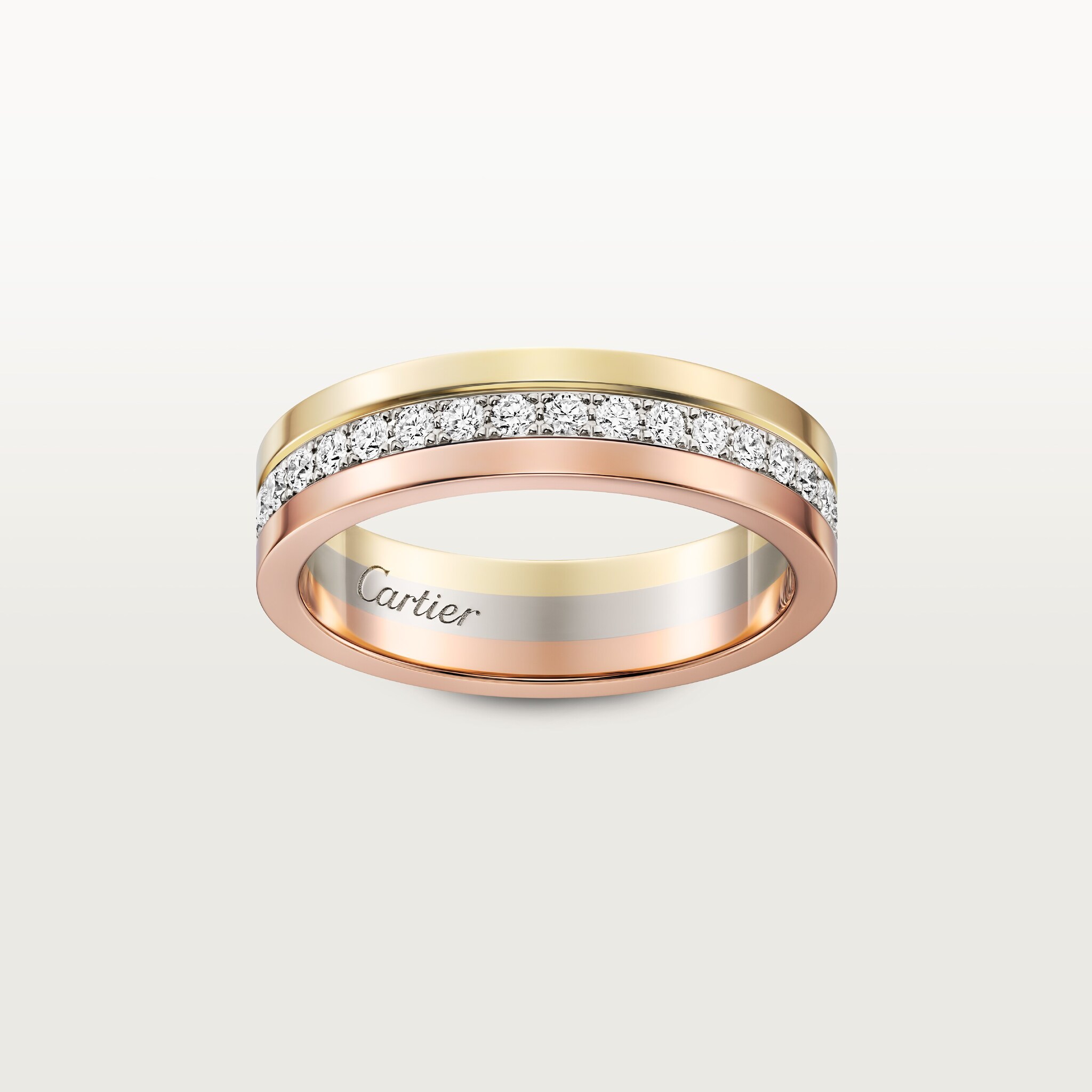Vendome Louis Cartier wedding band, 4.8 mm width, paved