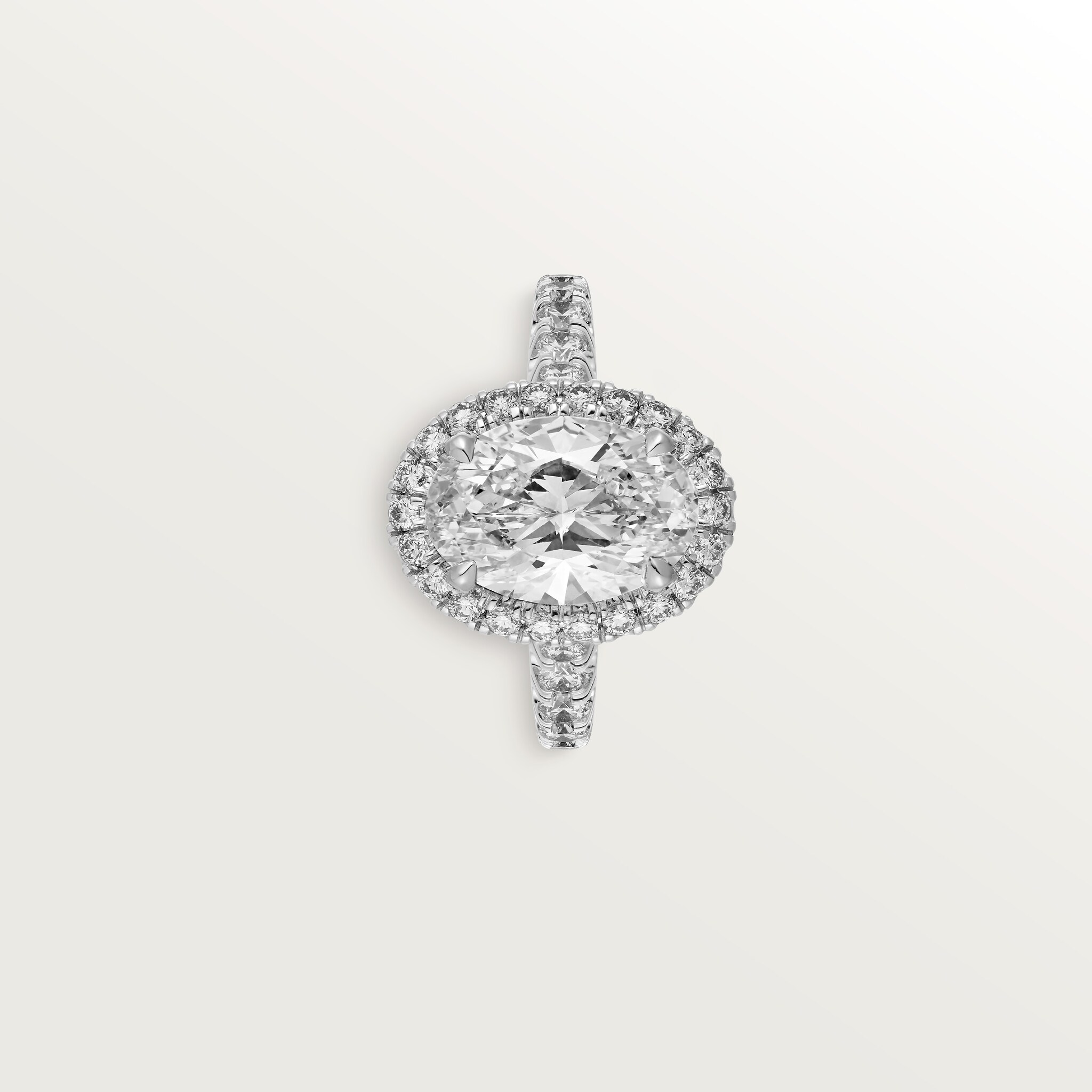 Cartier Destin&eacute;e solitaire, oval-cut diamond, paved , image 13
