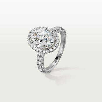 Cartier Destinée solitaire, oval-cut diamond, paved  Cartier Destinée solitaire, oval-cut diamond, paved