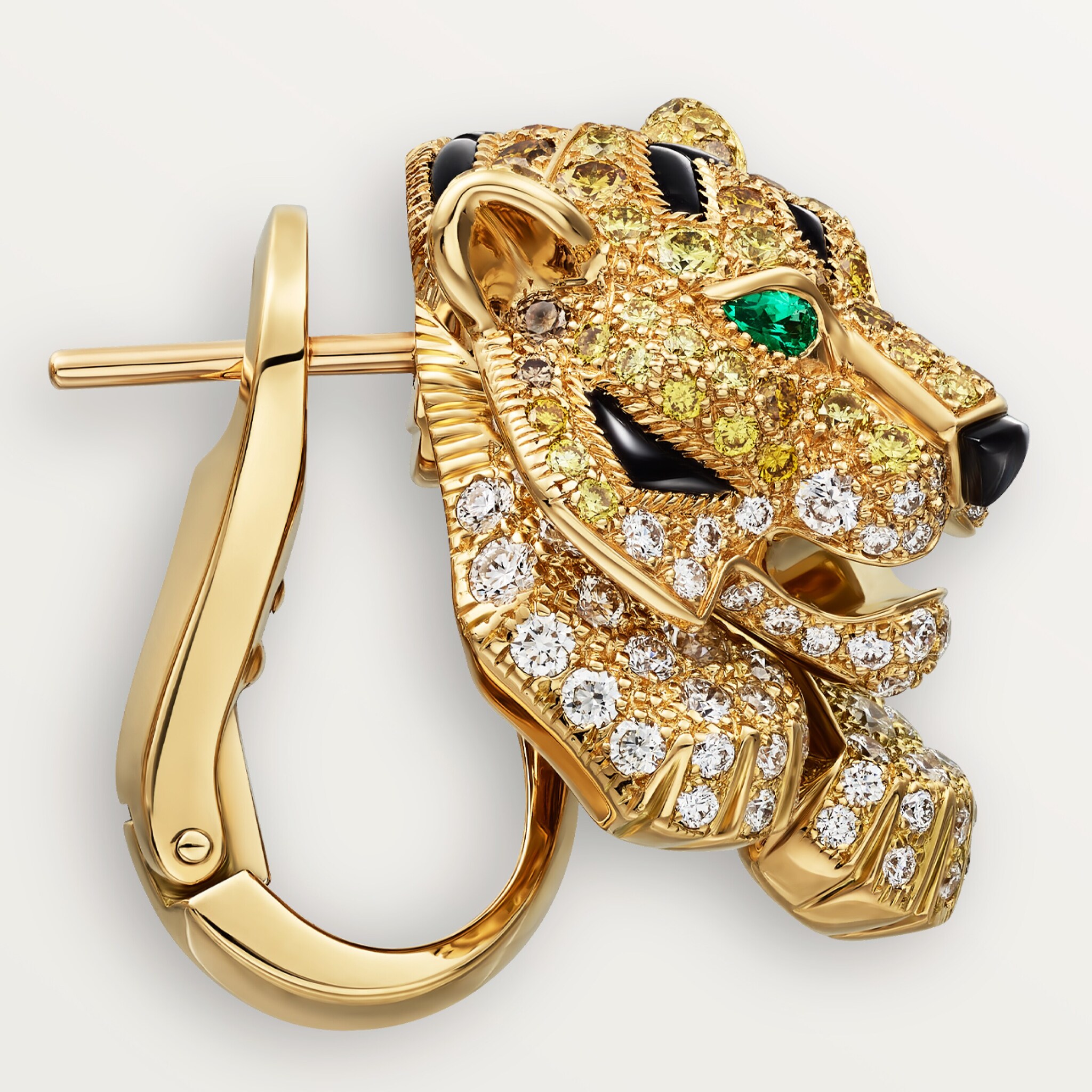 Faune et Flore de Cartier earrings, yellow, orange and brown diamonds, paved, image 5