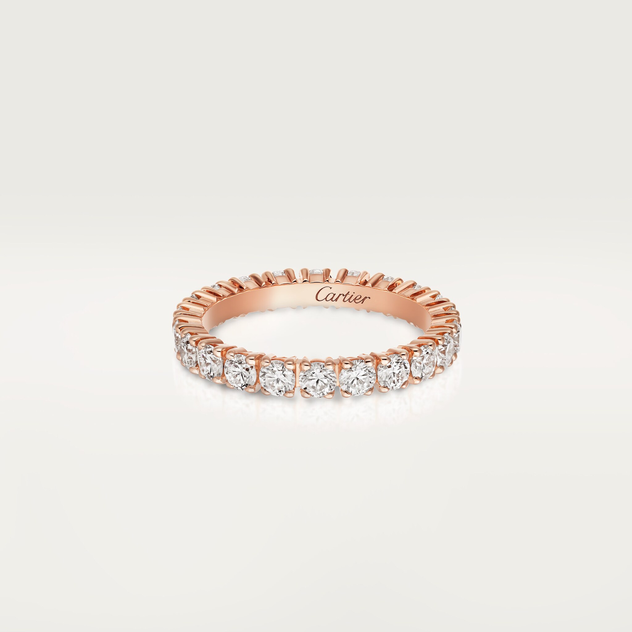 Cartier Destin&eacute;e wedding band, 3.3 mm width, paved 