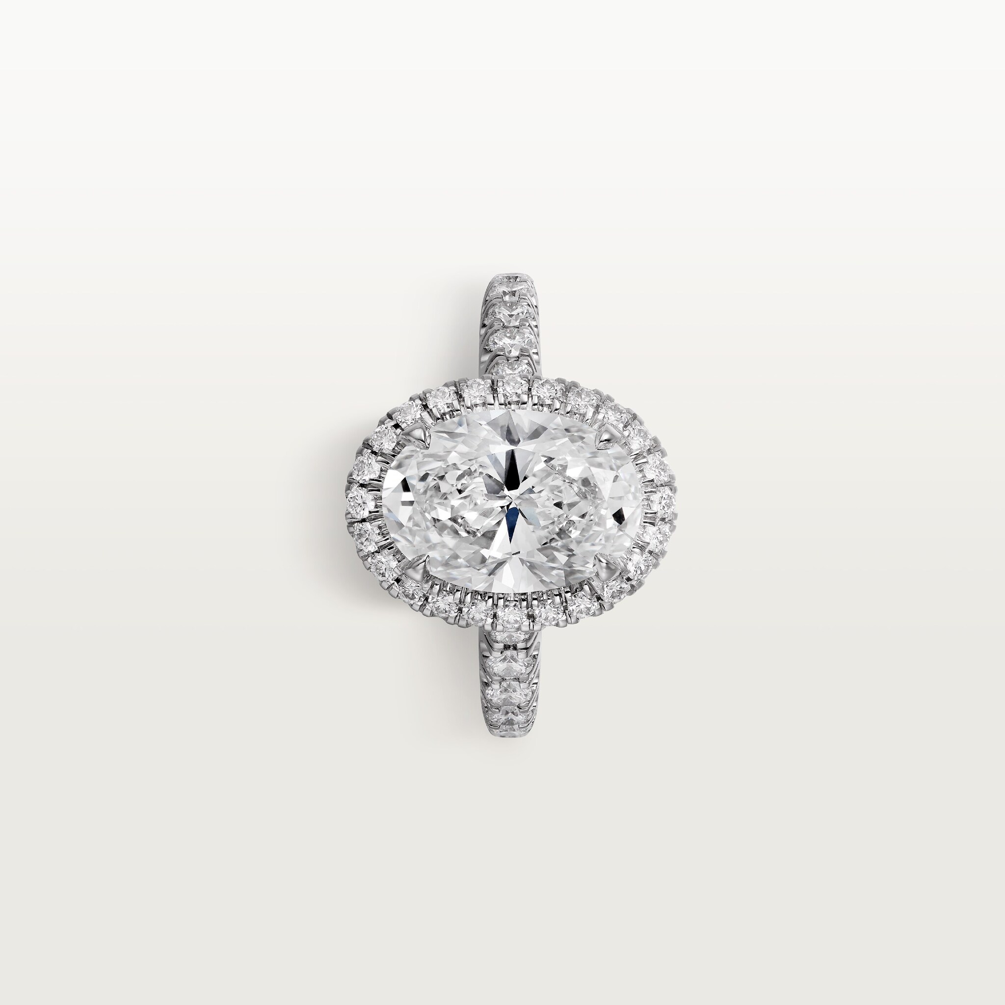 Cartier Destin&eacute;e solitaire, oval-cut diamond, paved , image 6