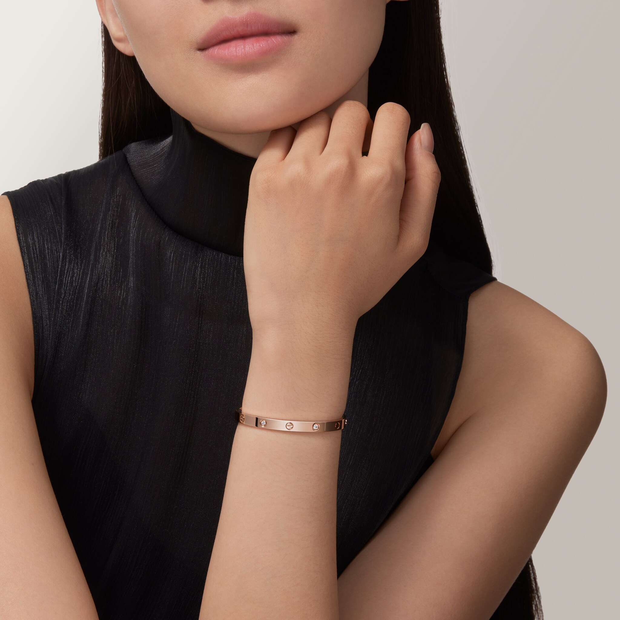 #LOVE# bracelet, medium model, 4 diamonds, image 4