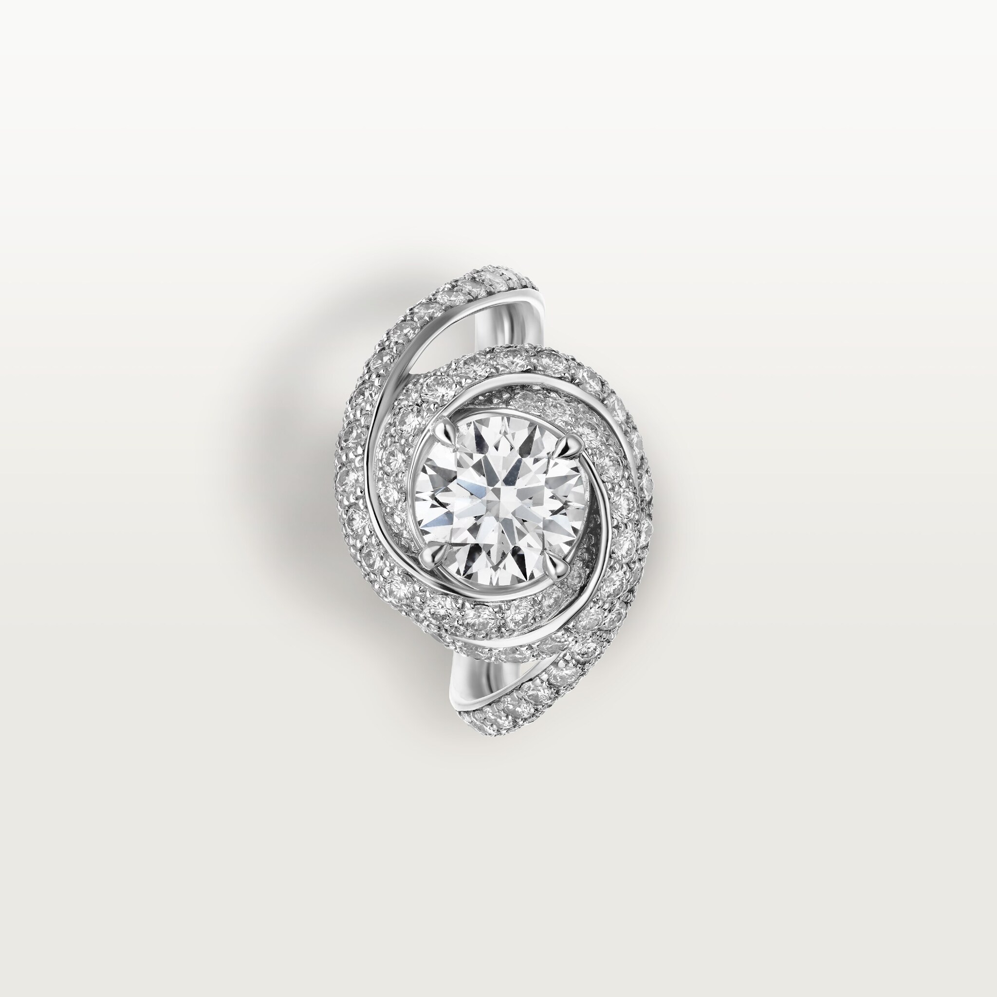 Trinity Ruban solitaire, brilliant-cut diamond, paved , image 6
