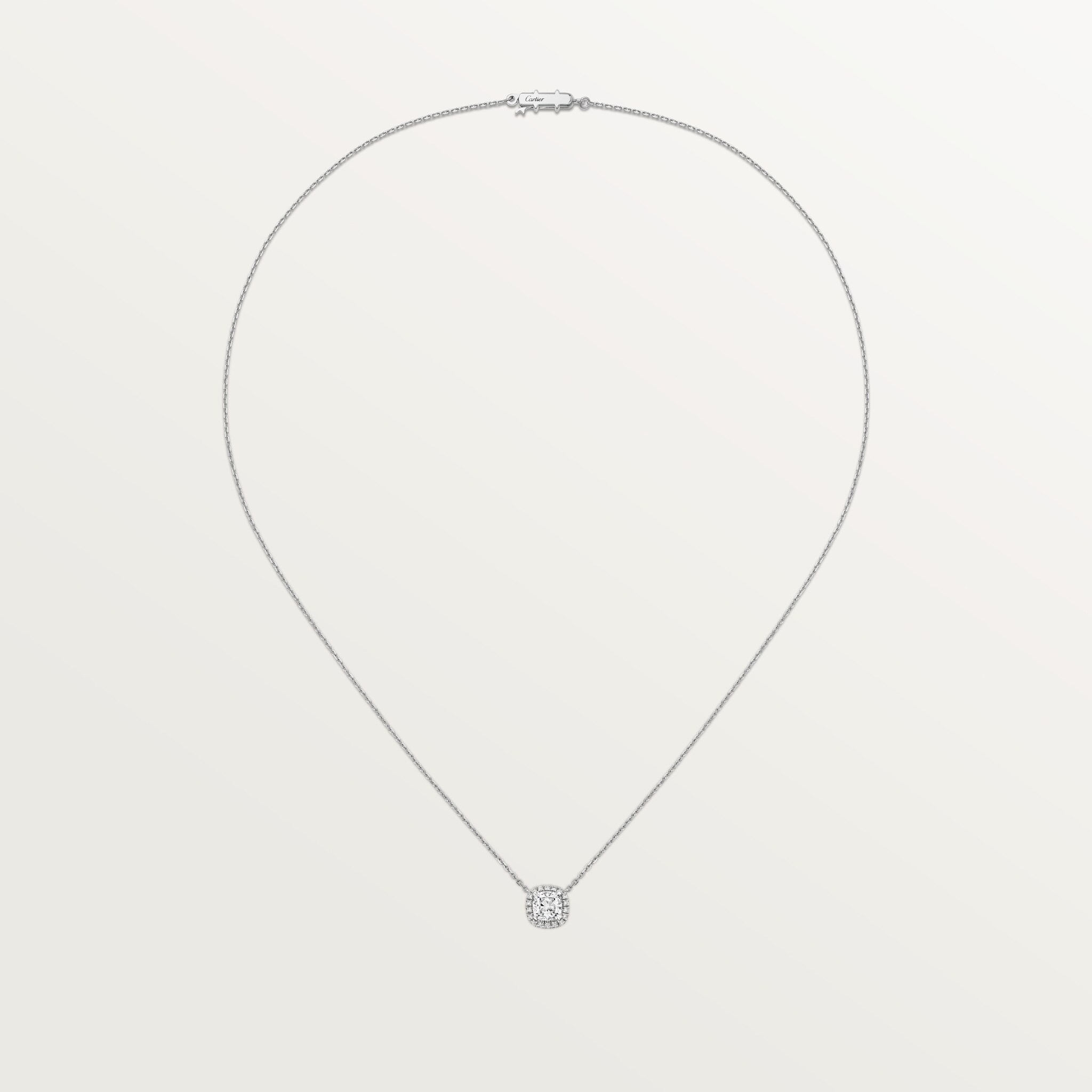 Cartier Destin&eacute;e pendant, cushion-cut diamond, paved 