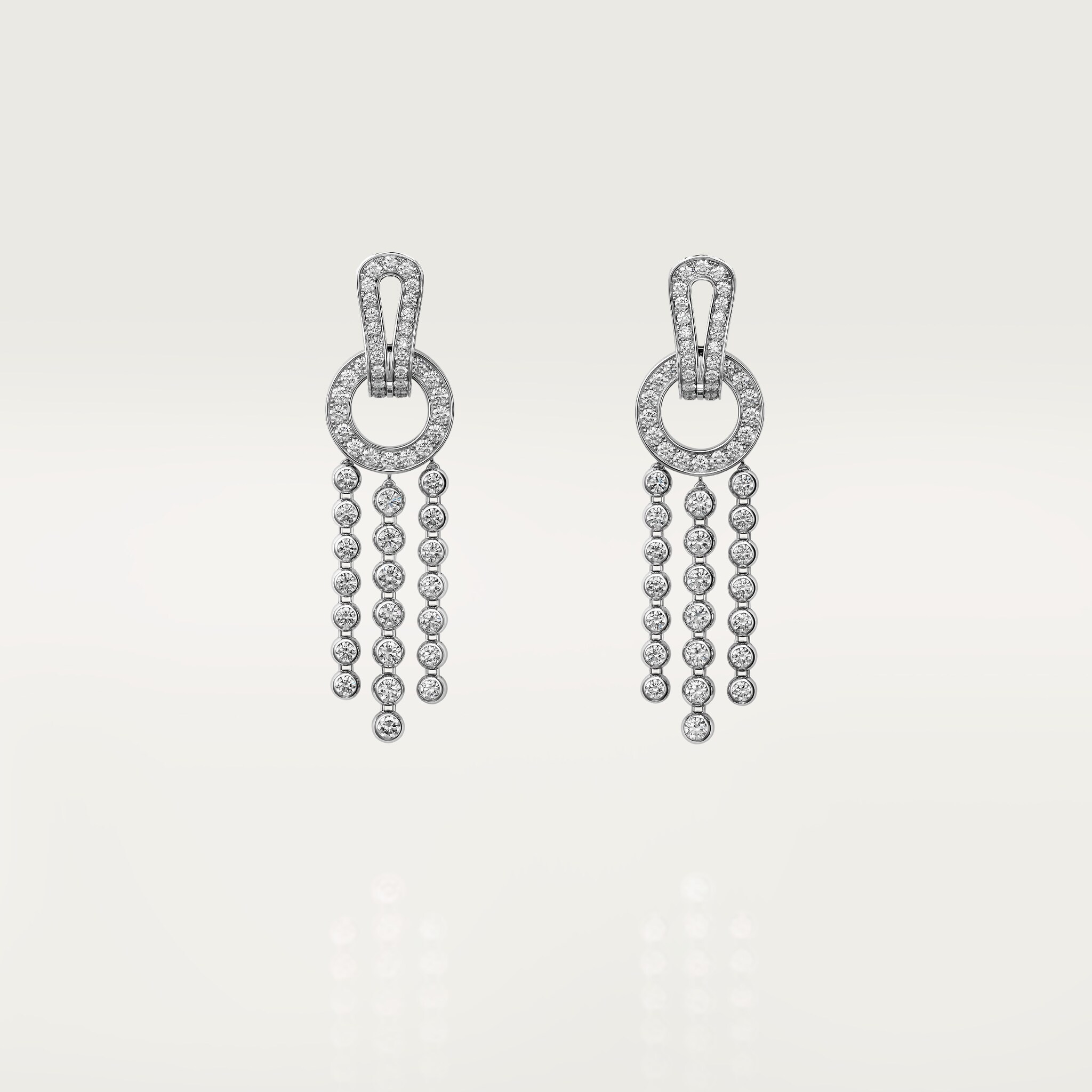 Agrafe earrings, brilliant-cut diamonds, paved