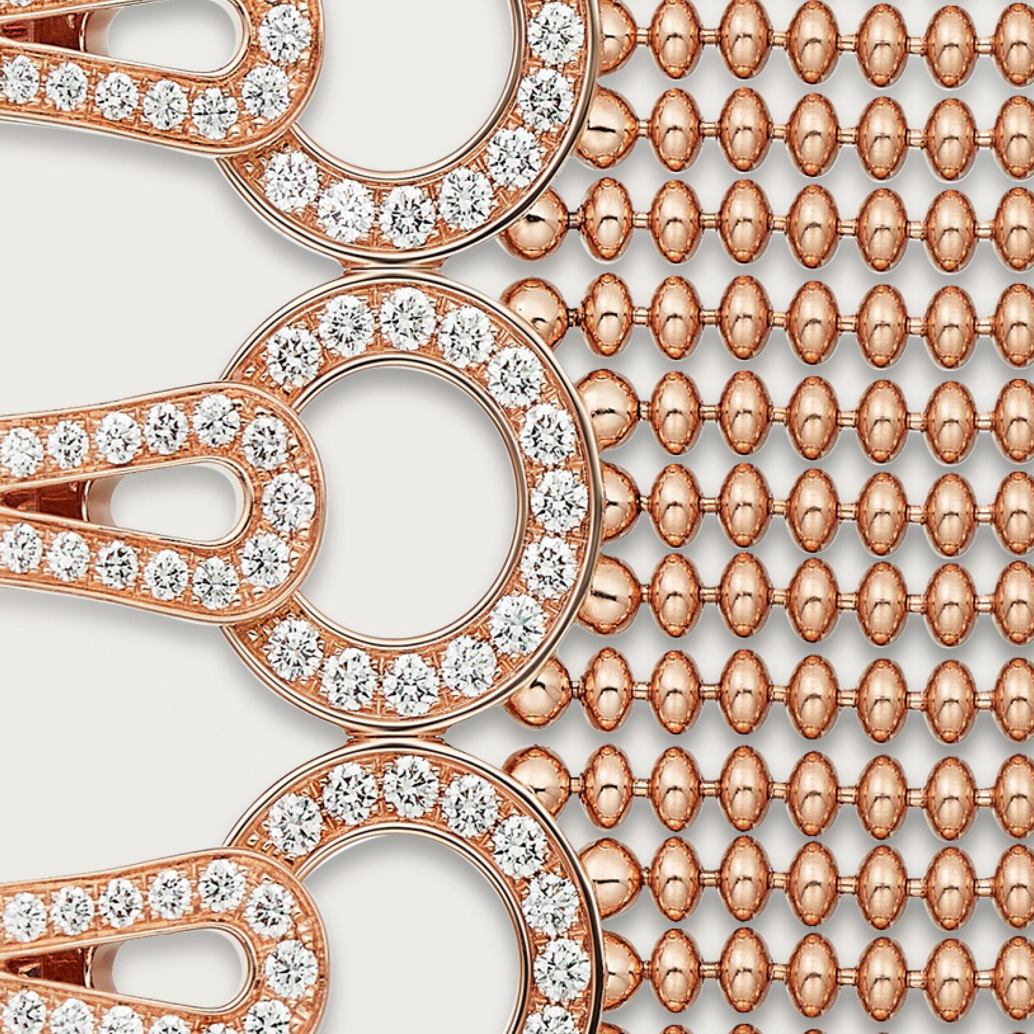 Agrafe bracelet, medium model, half-paved