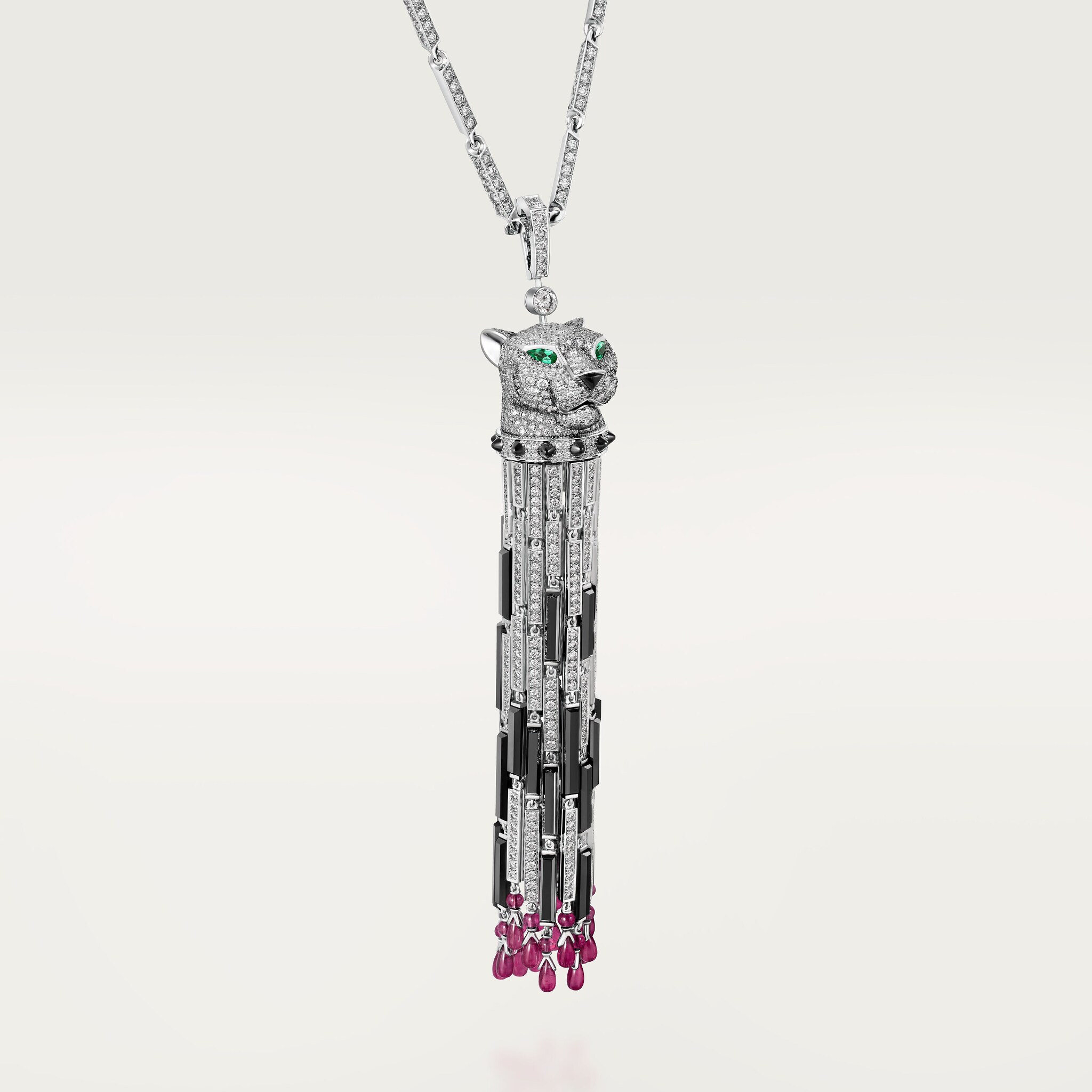 Panth&egrave;re de Cartier long necklace, ruby, multi-wear, large model, paved 