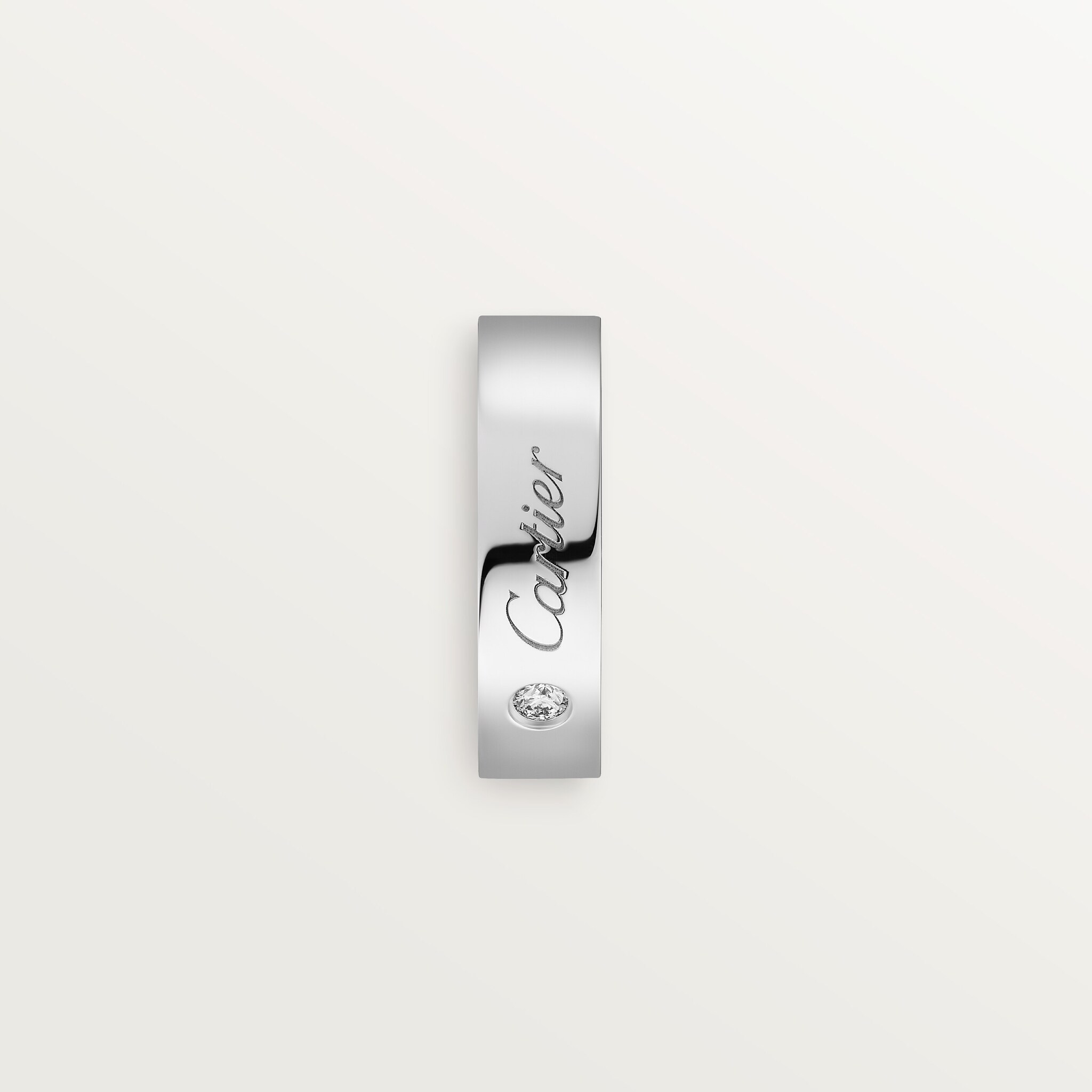 C de Cartier wedding ring, 5 mm width, 1 diamond