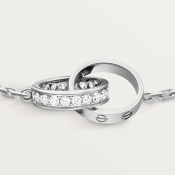#LOVE# bracelet, on chain, half-paved #LOVE# bracelet, on chain, half-paved