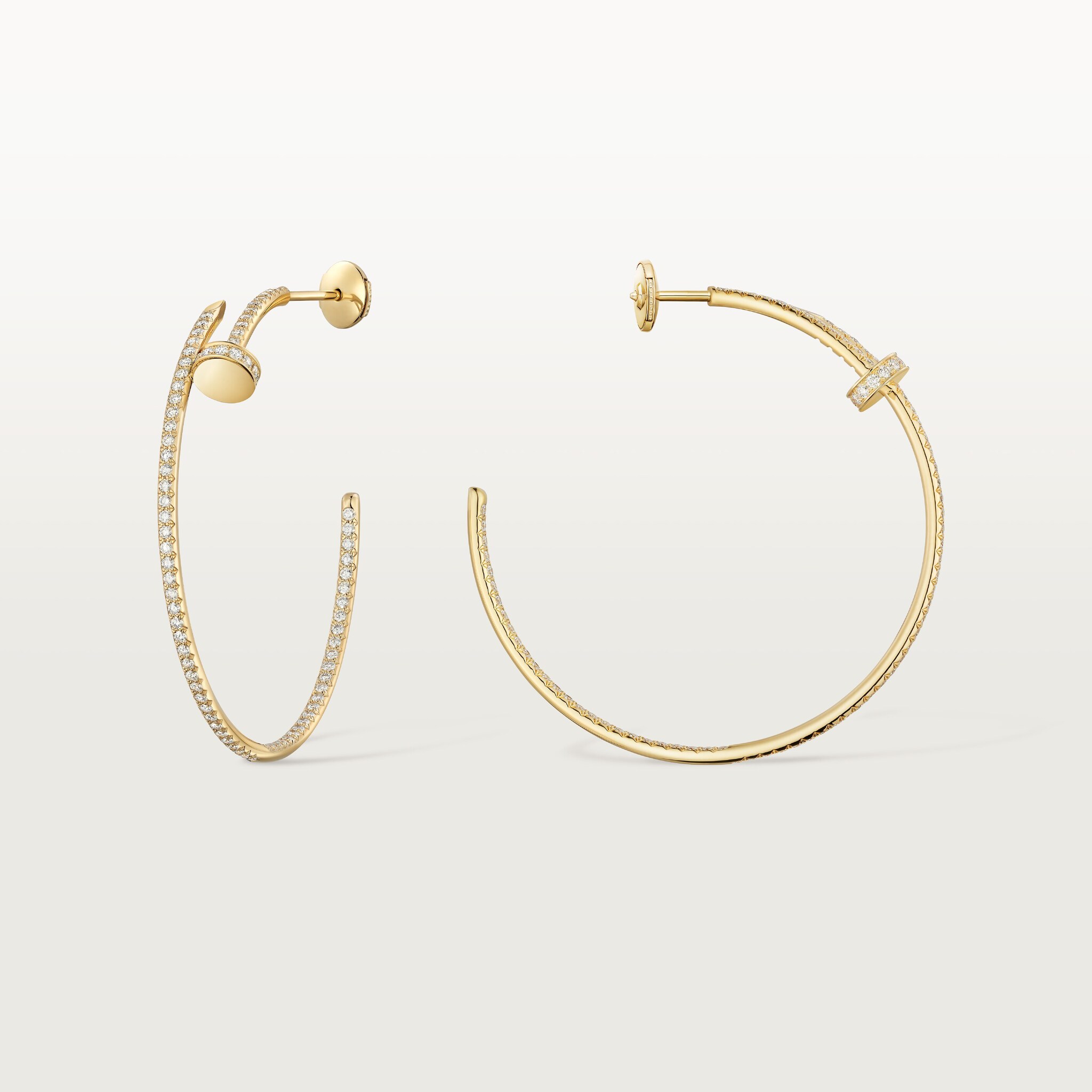 Juste un Clou hoop earrings, large model, paved