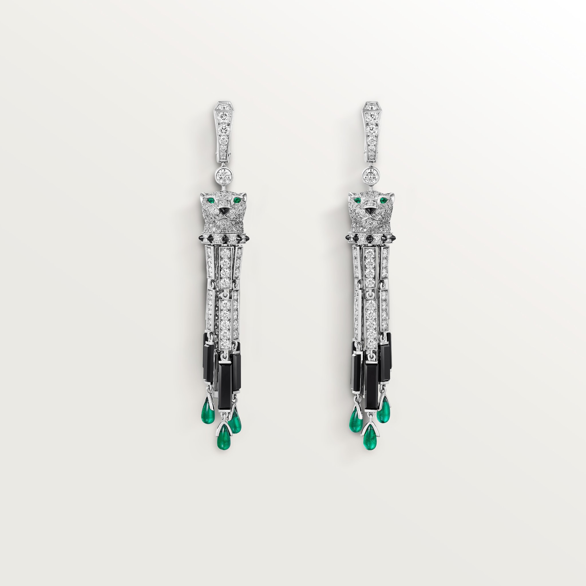 Panth&egrave;re de Cartier earrings, emeralds, paved