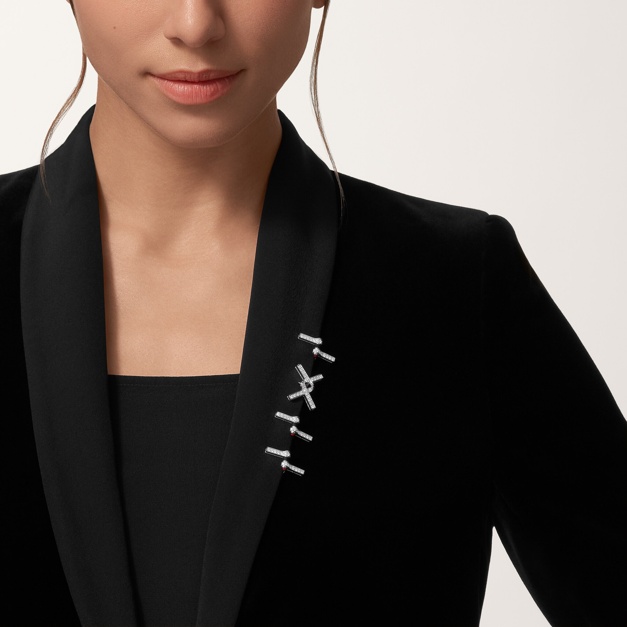 Polymorph jacket lapel gem