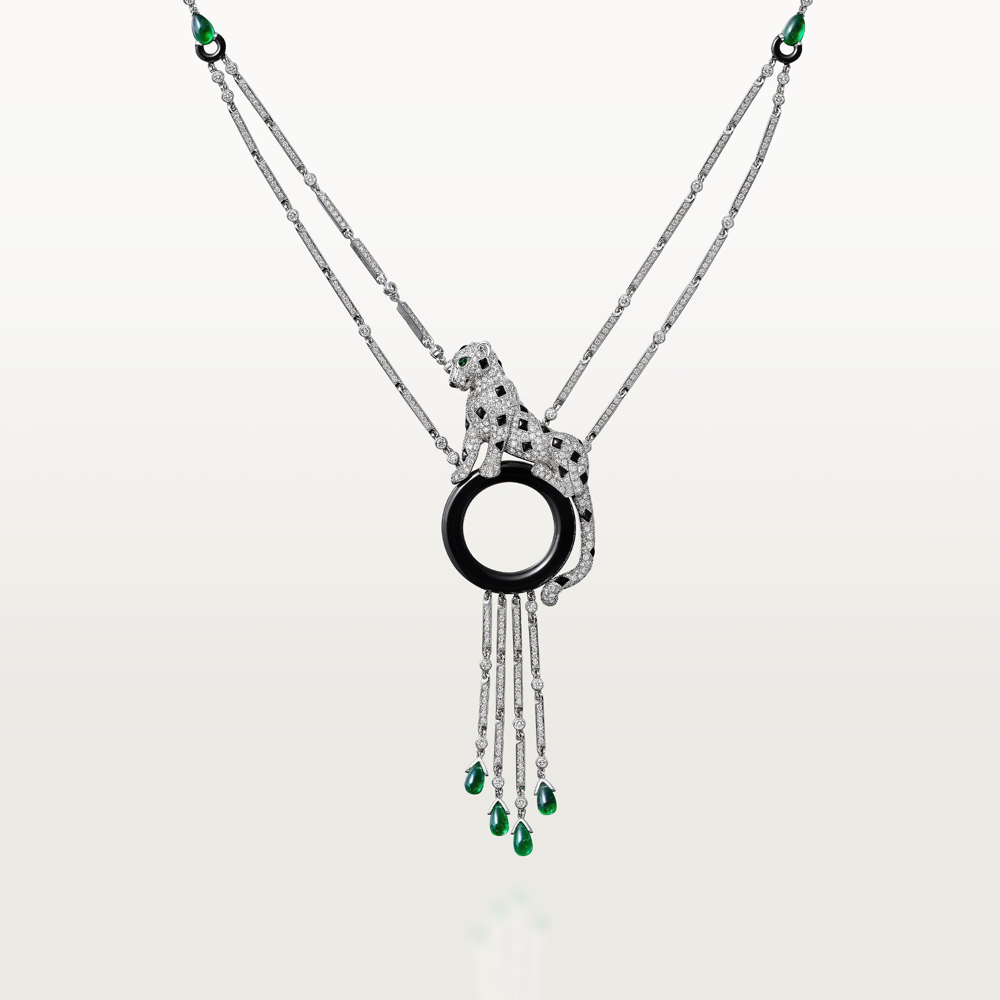Panth&egrave;re de Cartier necklace, emerald, paved 