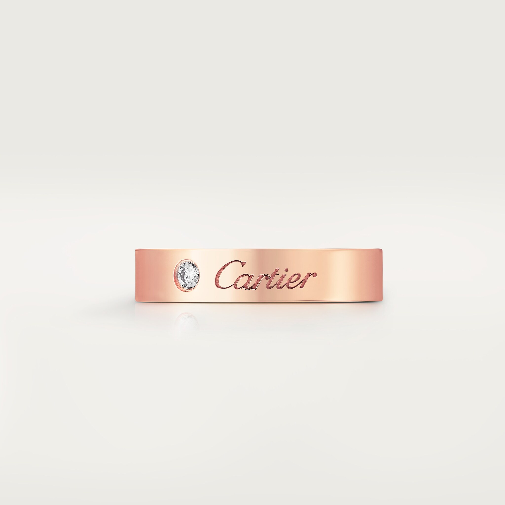 C de Cartier wedding ring, 4 mm width, 1 diamond, image 5