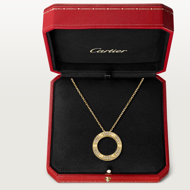 Cartier pave love necklace Clearance