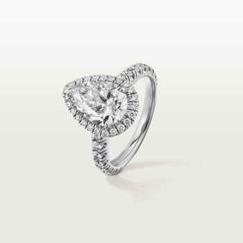 Cartier Destinée solitaire, pear-shaped diamond, paved  Cartier Destinée solitaire, pear-shaped diamond, paved