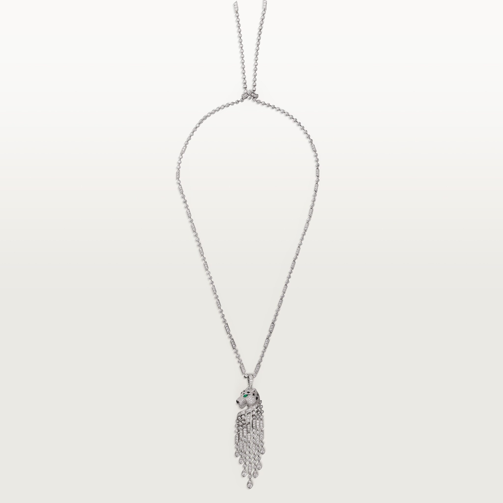 Panth&egrave;re de Cartier long necklace, large model, paved 