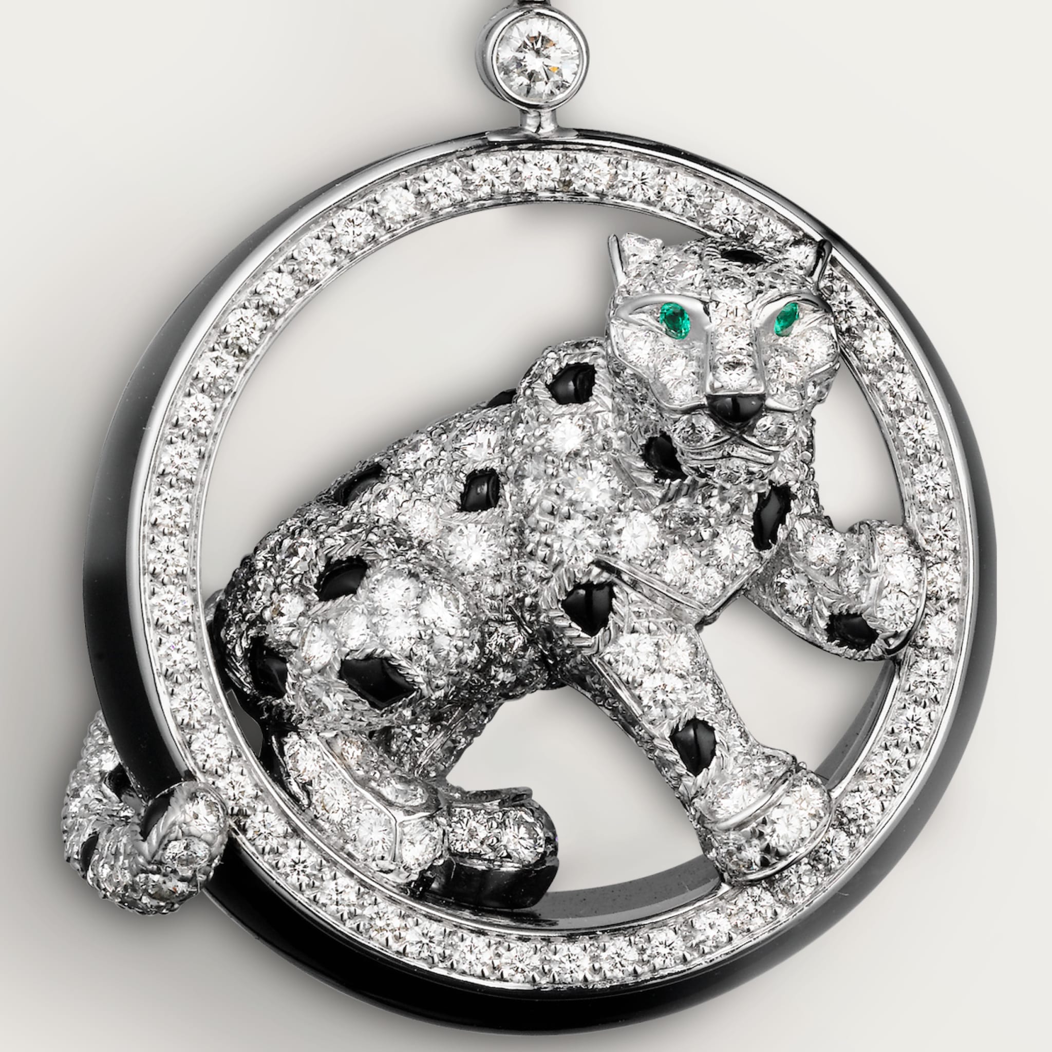 Panth&egrave;re de Cartier earrings, black nephrite jade, paved 