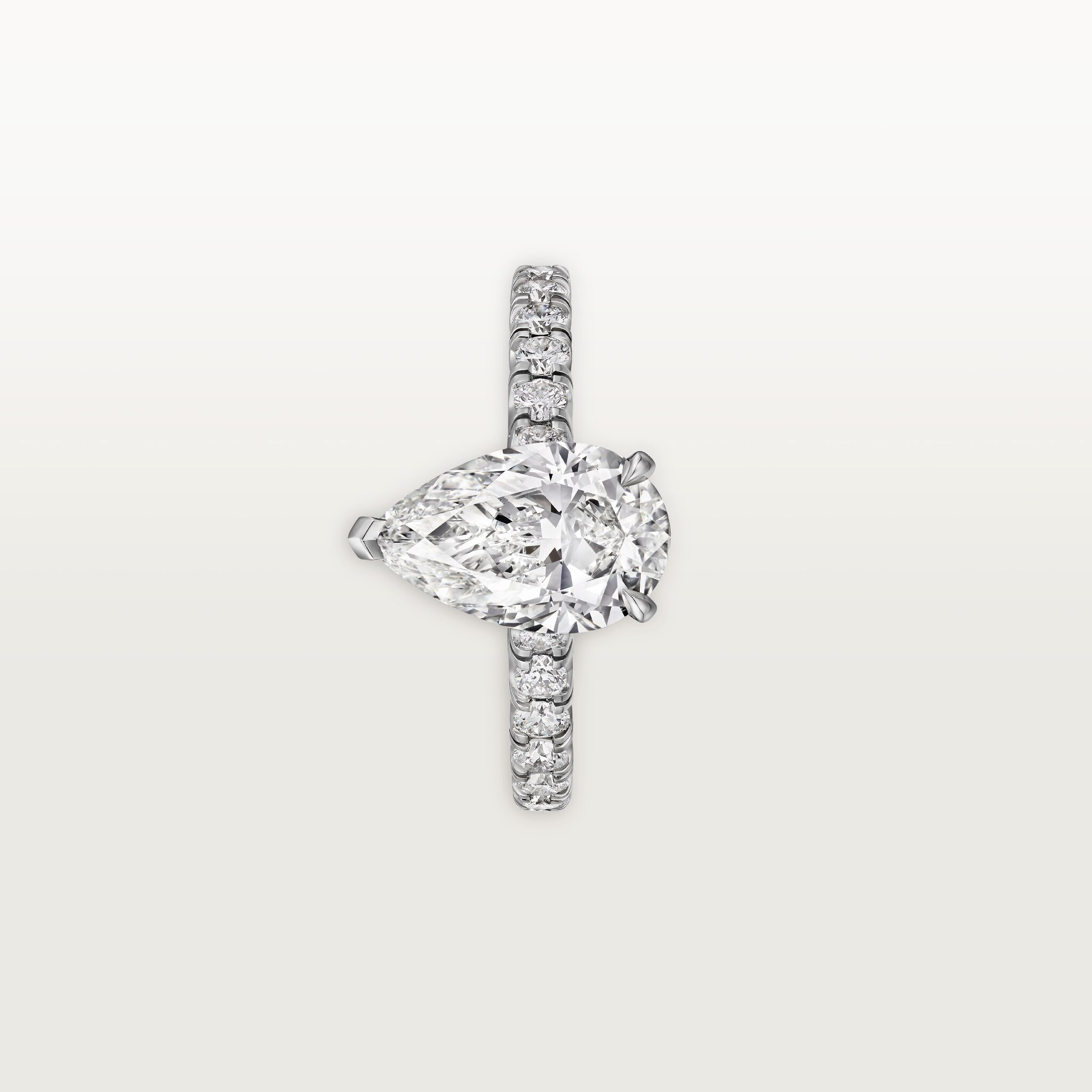 1895 solitaire, pear-shaped diamond, paved, image 7
