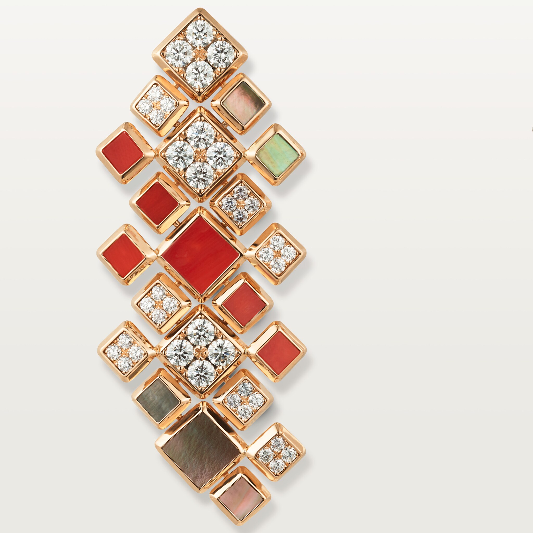 [Sur]naturel earrings, coral, paved