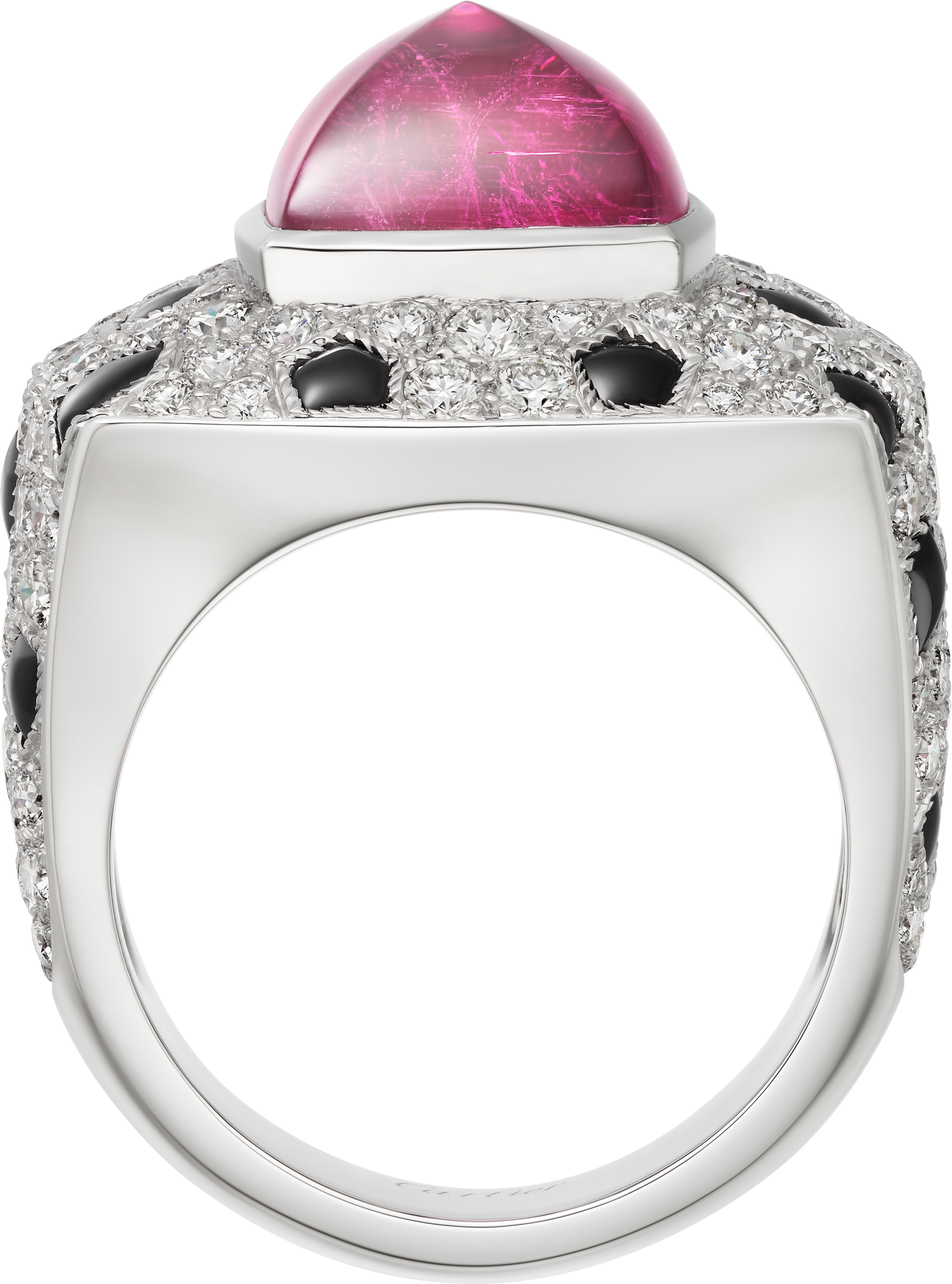 Panth&egrave;re de Cartier ring, sugarloaf-cut rubellite, large model, paved 