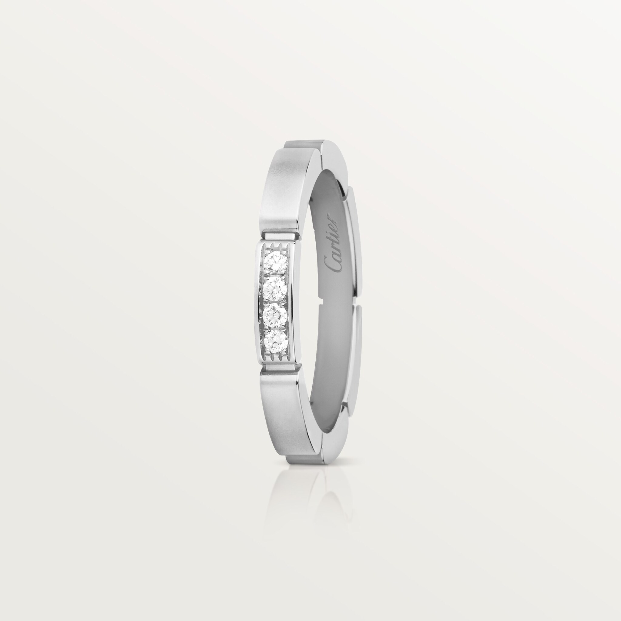 Maillon Panth&egrave;re wedding ring, 4 diamonds