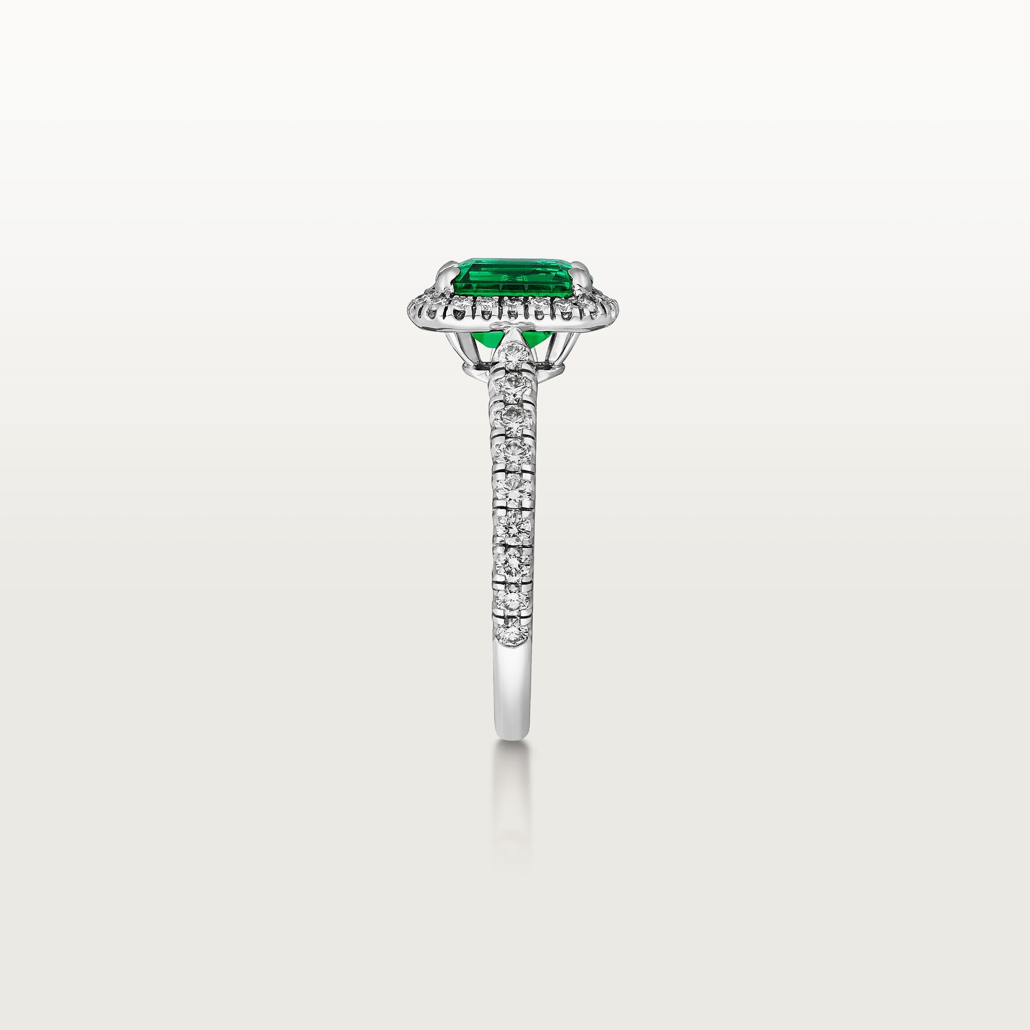 Cartier Destin&eacute;e solitaire, emerald-cut emerald, paved , image 8