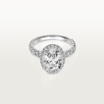 Cartier Destinée solitaire, oval-cut diamond, paved  Cartier Destinée solitaire, oval-cut diamond, paved