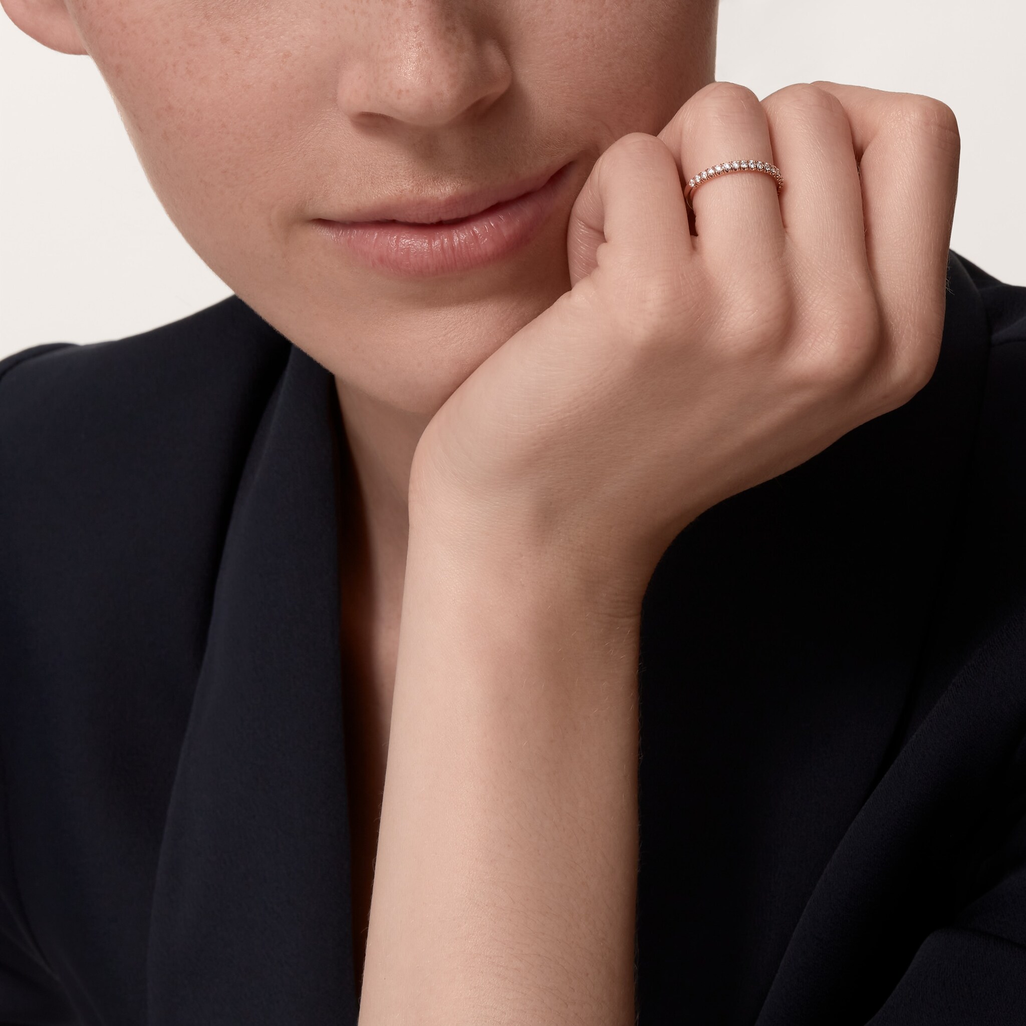 Etincelle de Cartier wedding band, 2 mm width, semi-paved