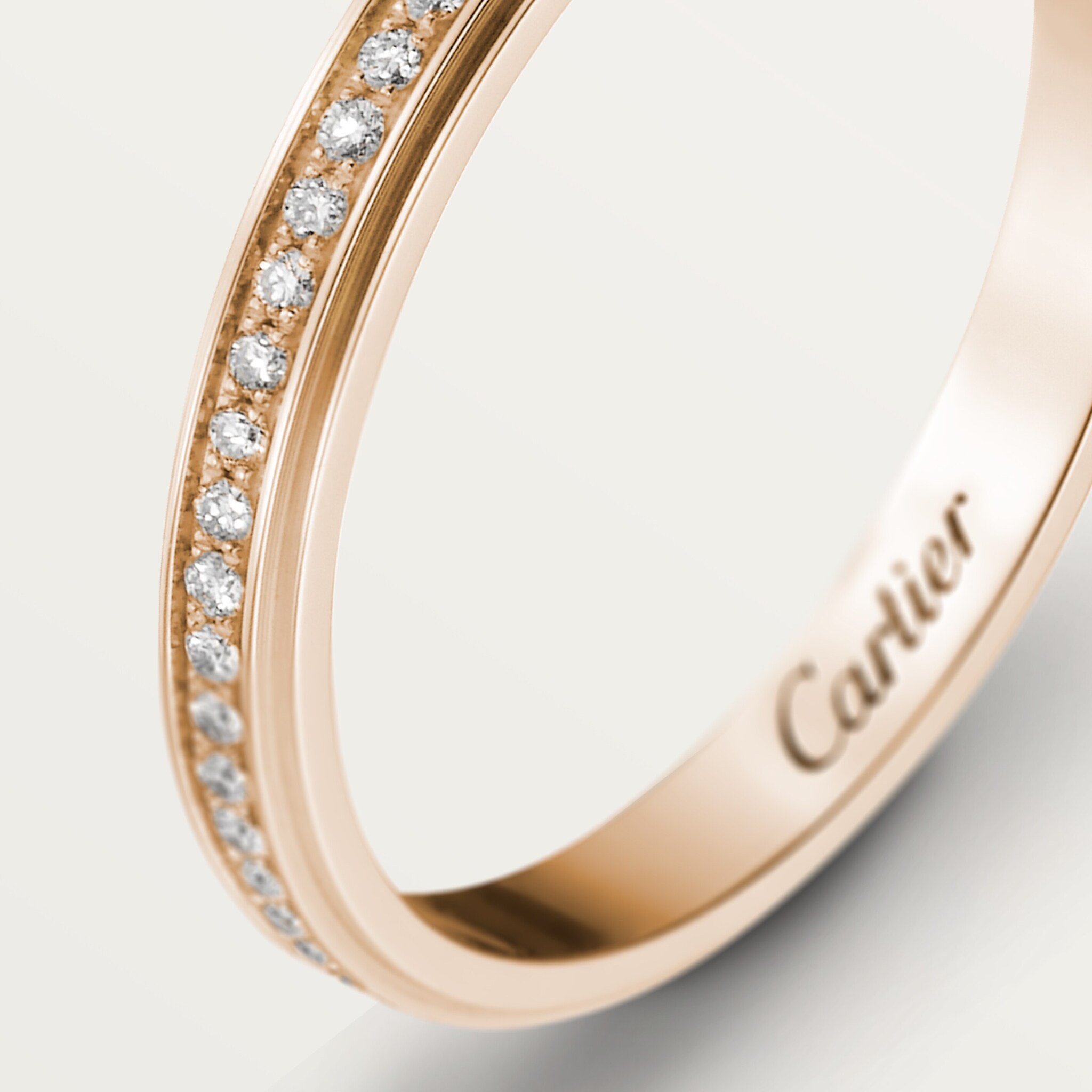 Cartier d'Amour wedding ring, 2.3 mm width, paved