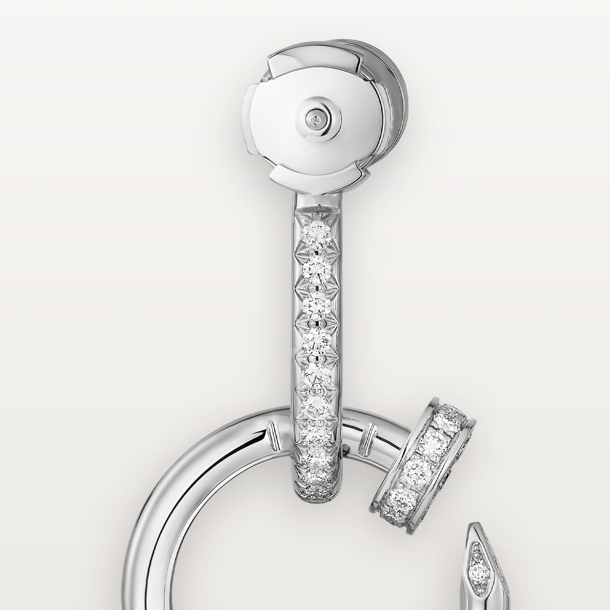 Juste un Clou earrings, double, paved